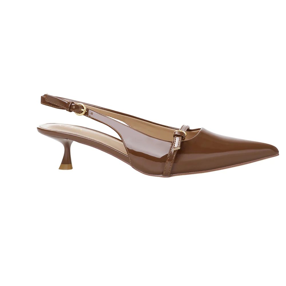 Slingback Pointed Closed Toe Heels Pumps Sandals - Image 5