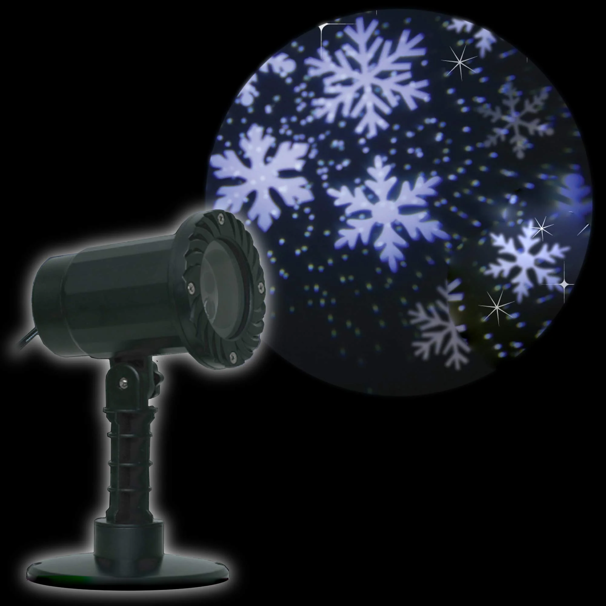 Christmas Sparkle Projector Snowflake and Snow Dot Light for Indoor and Outdoor Use - White - Image 2