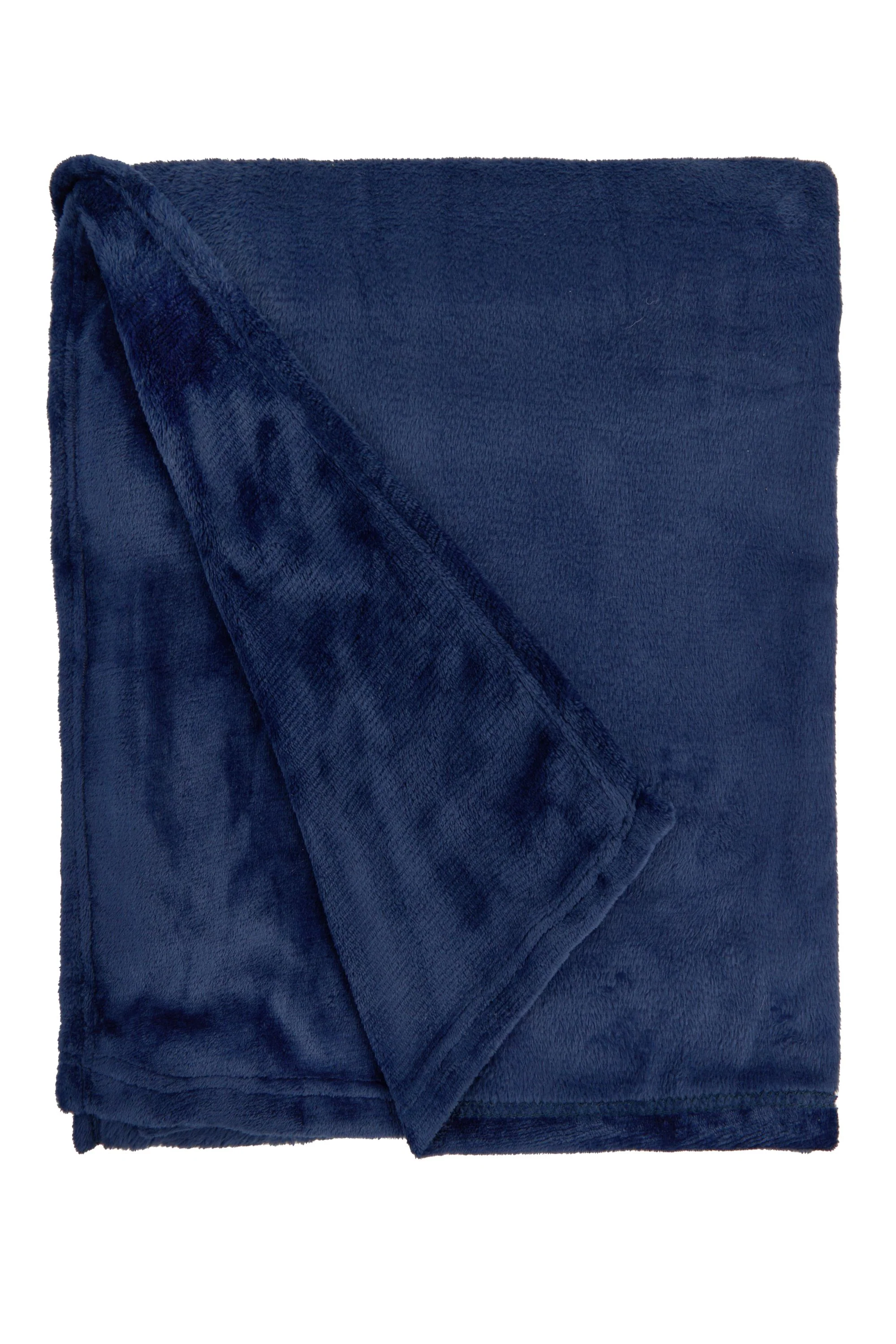 Snug Flannel Fleece Blanket Super Soft Throw in Navy - Image 2