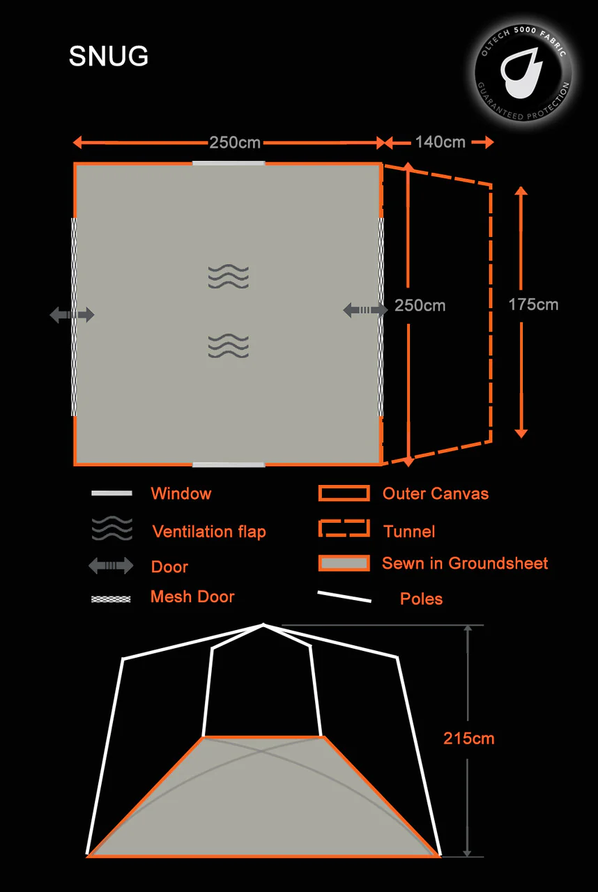 Snug Poled Tailgate Campervan Awning - Image 2