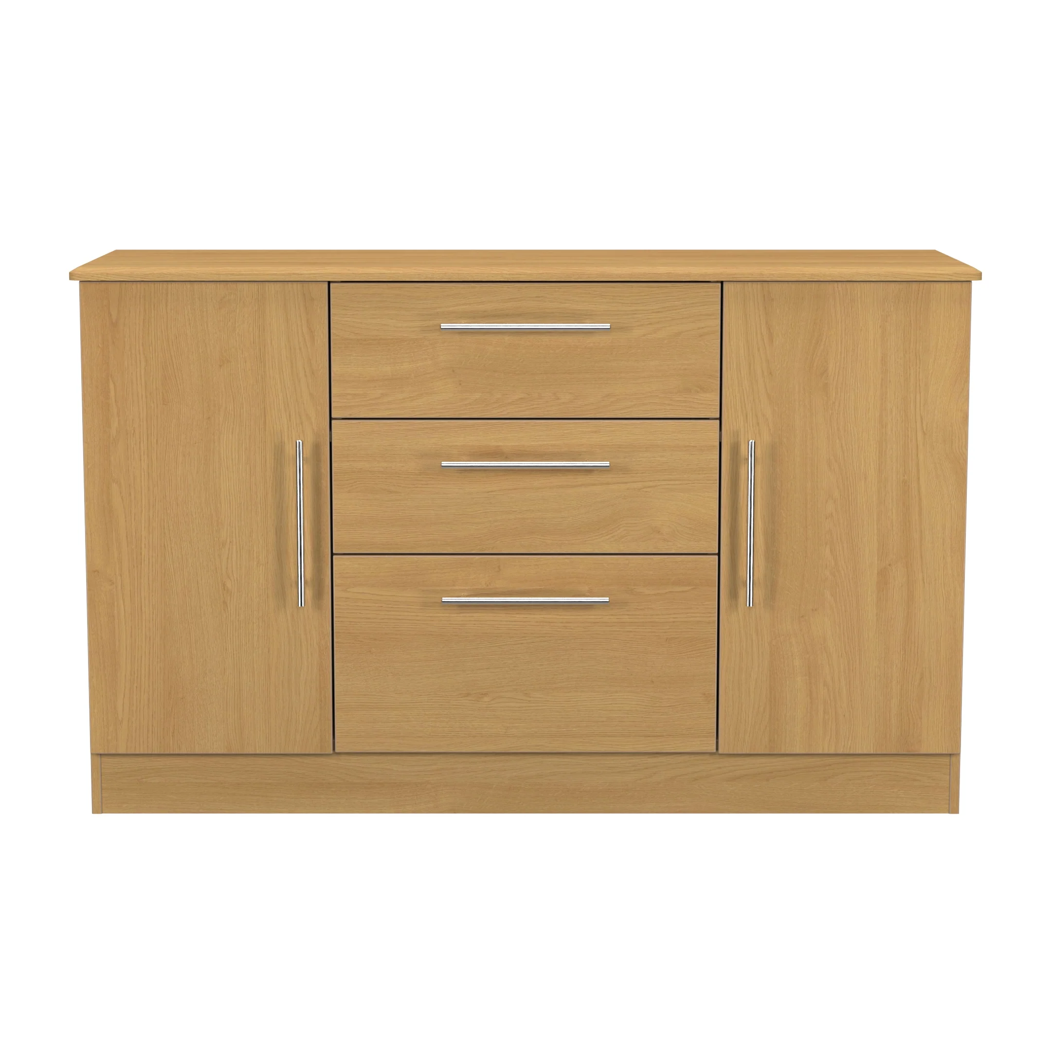 Sofia Ready Assembled 2 Door 3 Drawer Sideboard in Modern Oak - Image 2