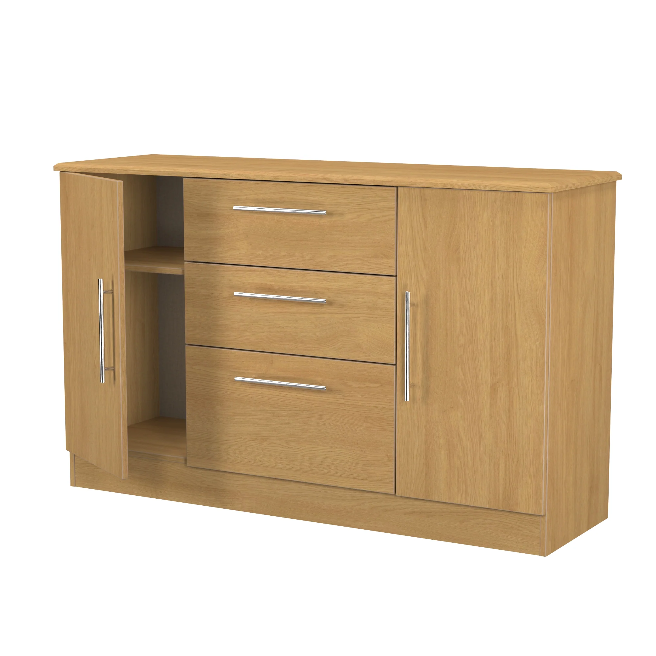 Sofia Ready Assembled 2 Door 3 Drawer Sideboard in Modern Oak - Image 7
