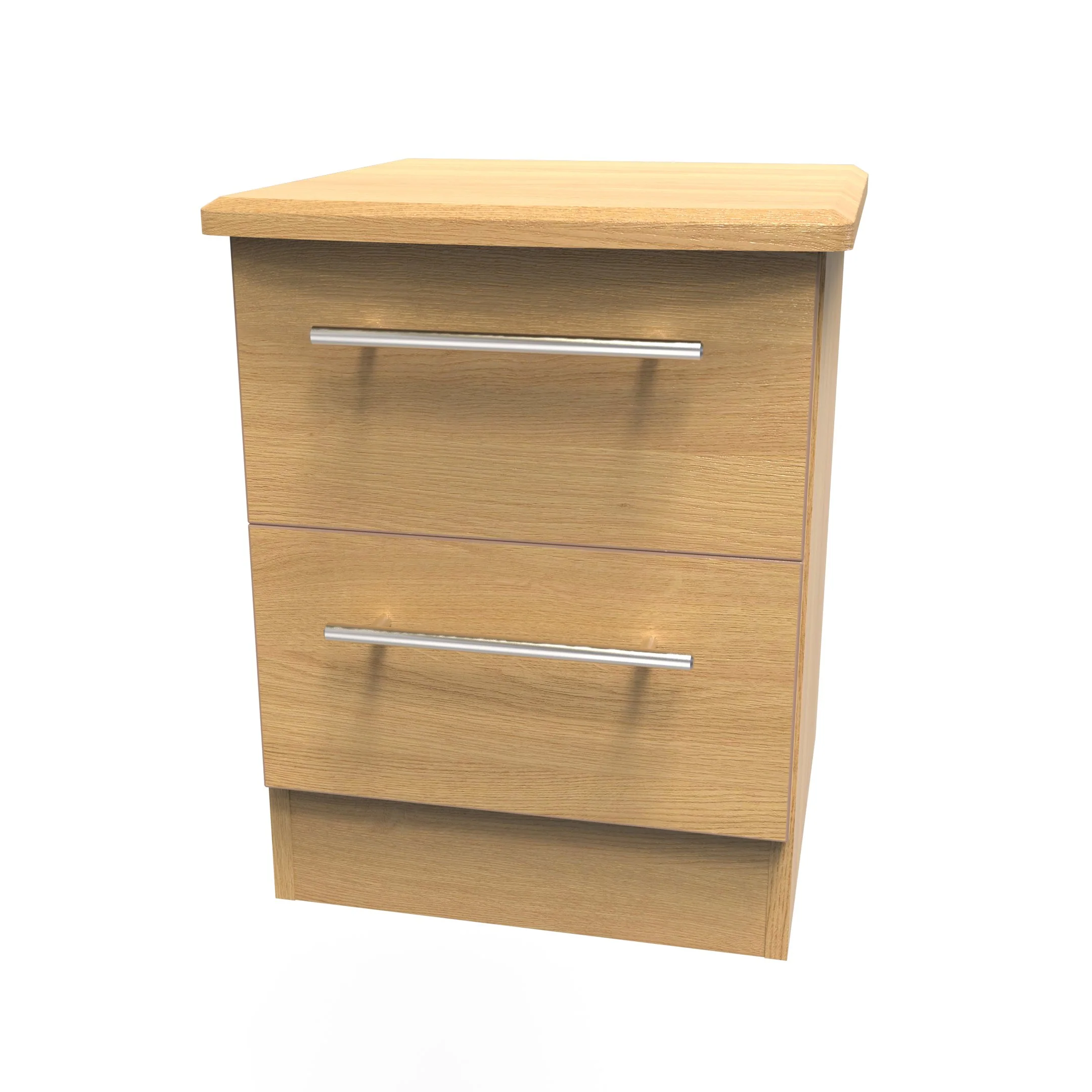 Sofia Ready Assembled 2 Drawer Bedside Cabinet in Modern Oak - Image 3