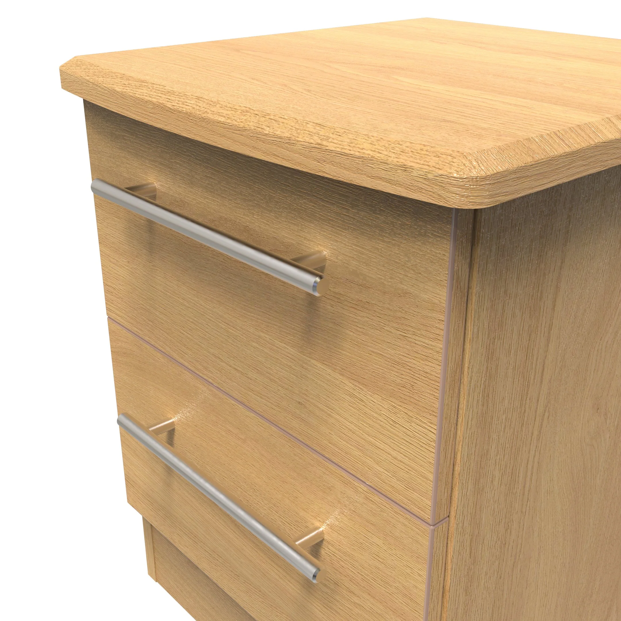 Sofia Ready Assembled 2 Drawer Bedside Cabinet in Modern Oak - Image 4