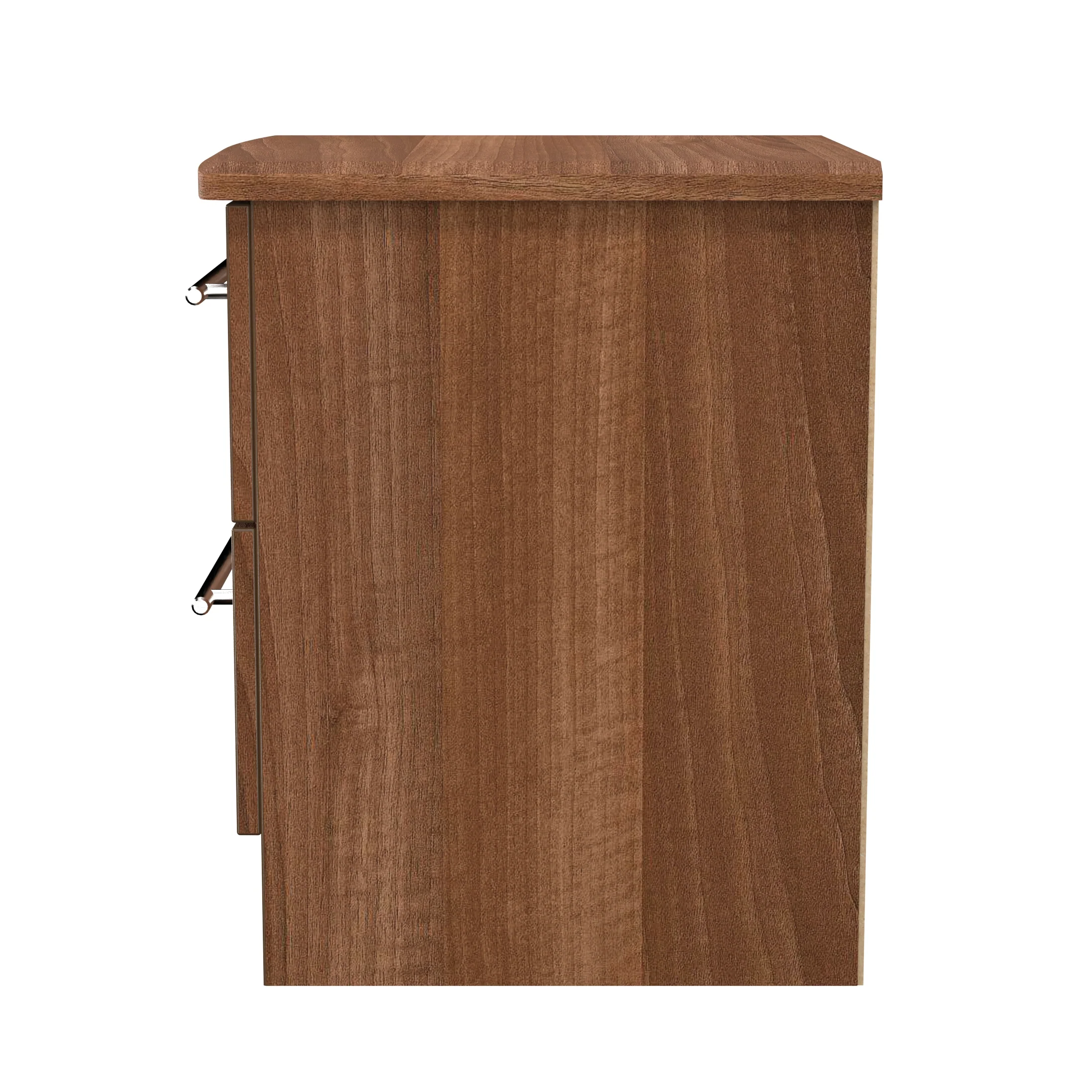 Sofia Ready Assembled 2 Drawer Bedside Cabinet in Noche Walnut - Image 3