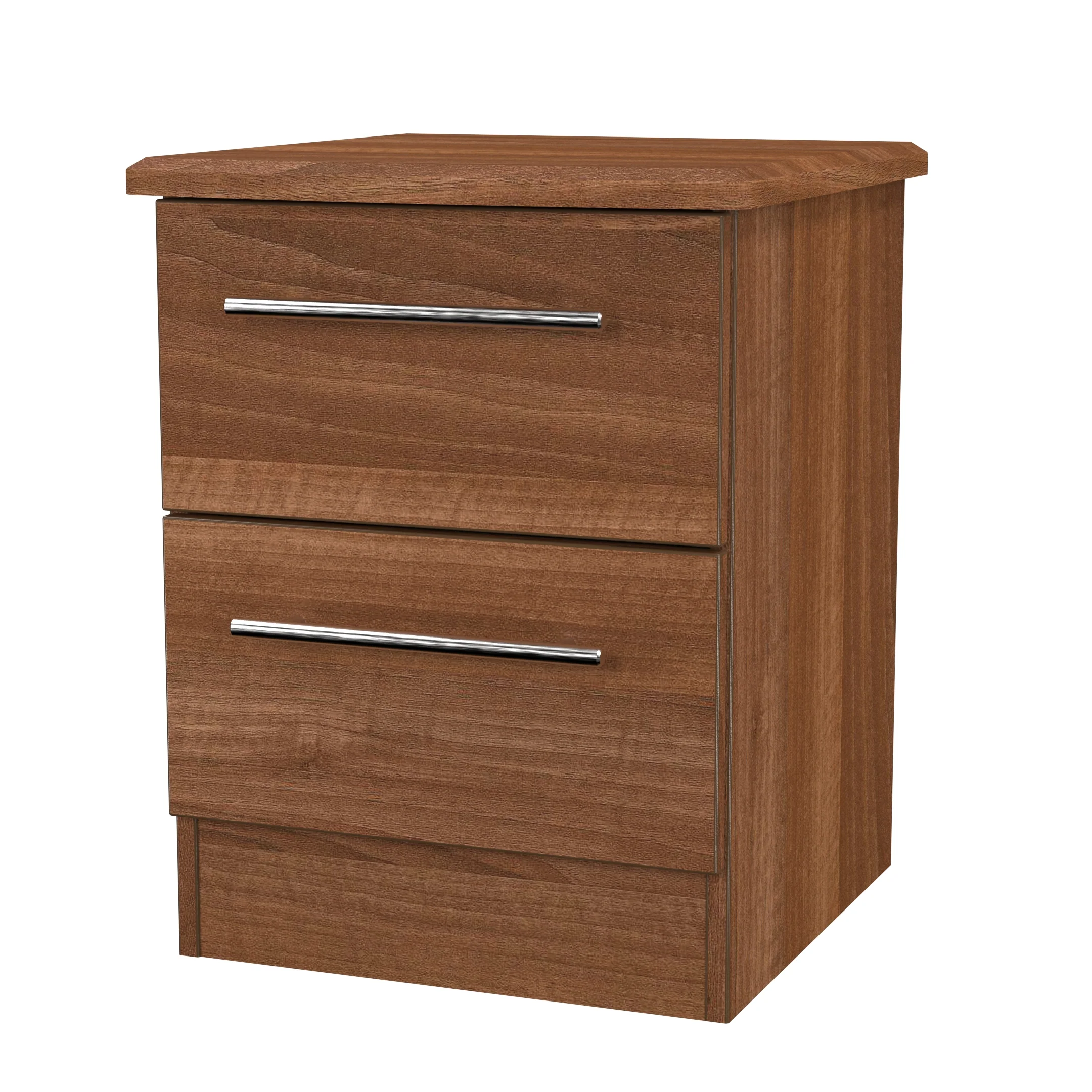 Sofia Ready Assembled 2 Drawer Bedside Cabinet in Noche Walnut - Image 4
