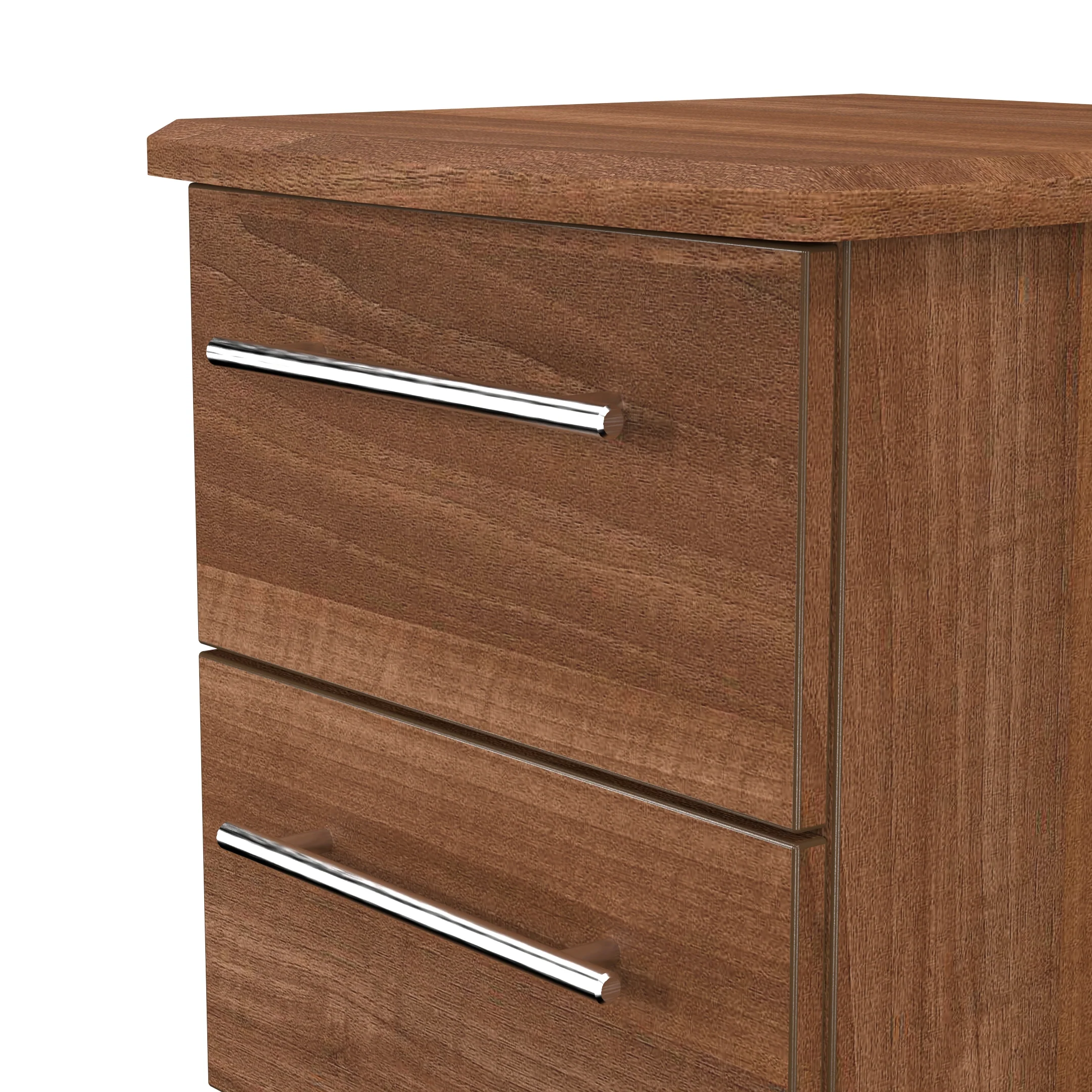 Sofia Ready Assembled 2 Drawer Bedside Cabinet in Noche Walnut - Image 5