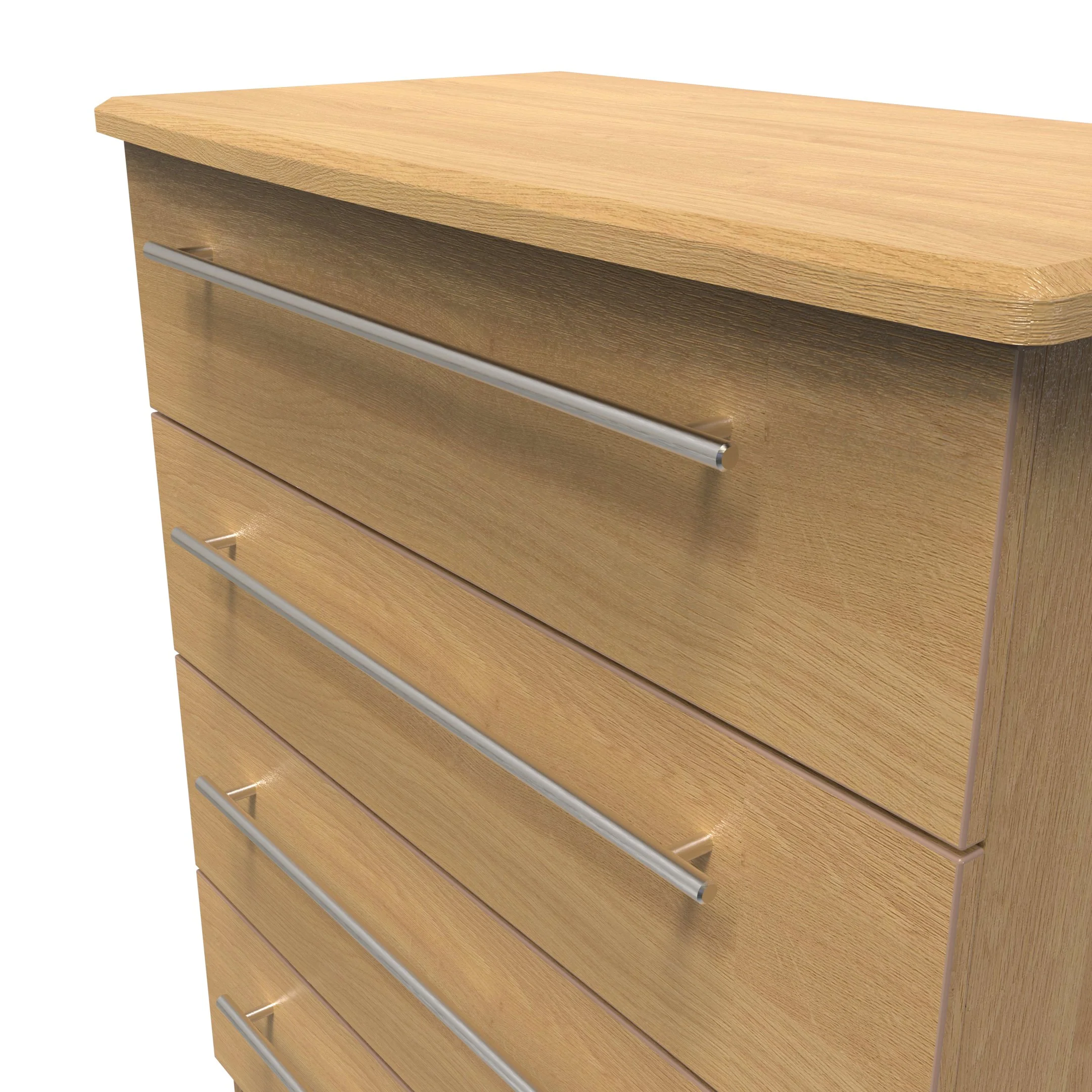 Sofia Ready Assembled 4 Drawer Chest in Modern Oak - Image 4