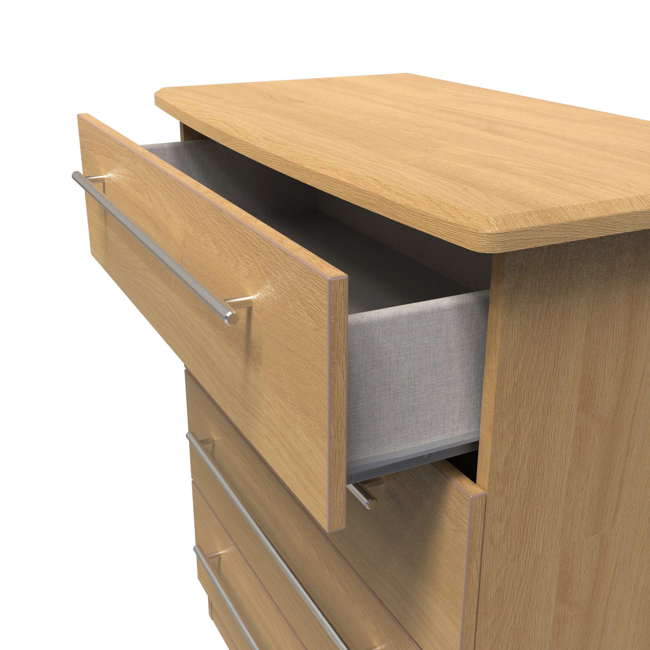 Sofia Ready Assembled 4 Drawer Chest in Modern Oak - Image 5