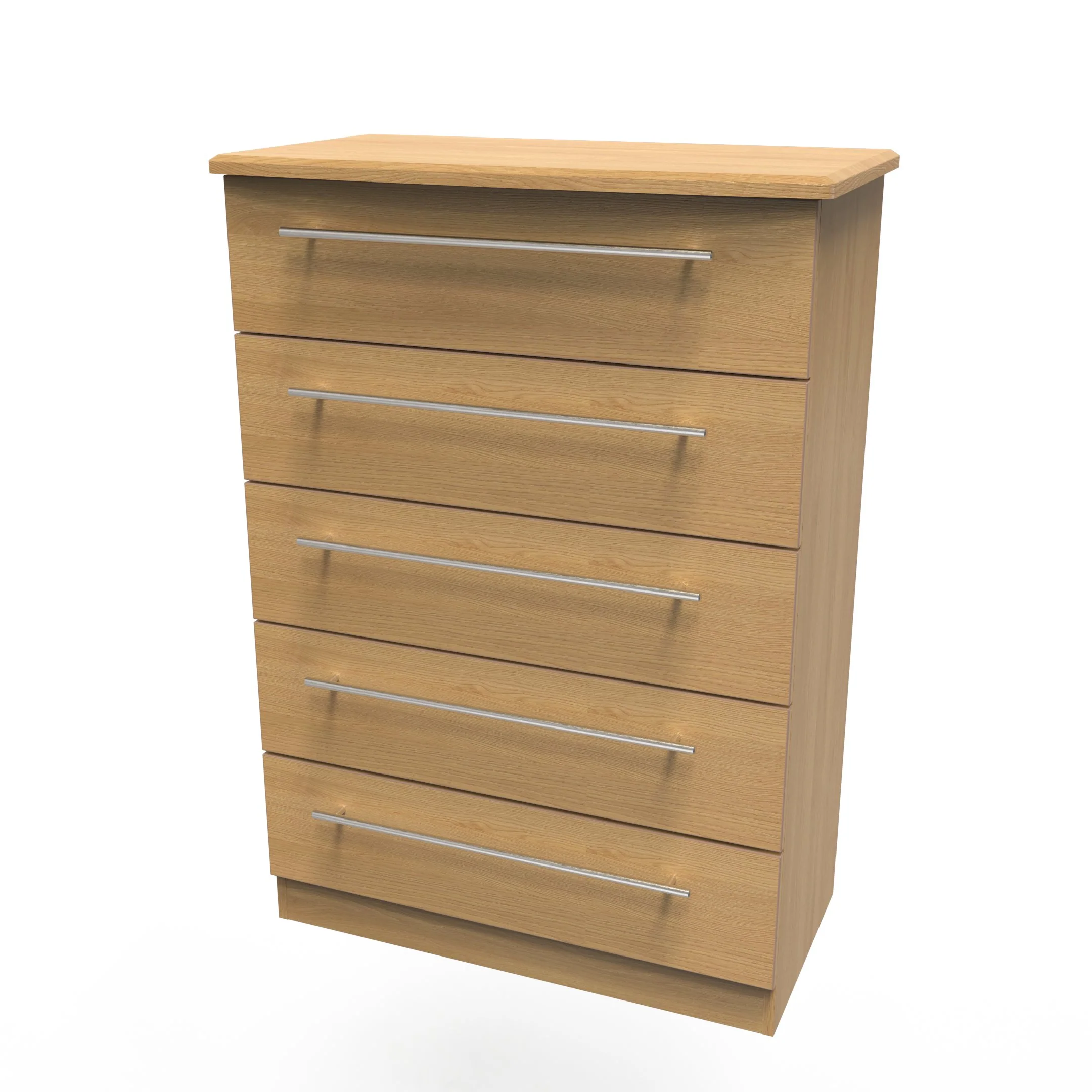Sofia Ready Assembled 5 Drawer Chest in Modern Oak - Image 3