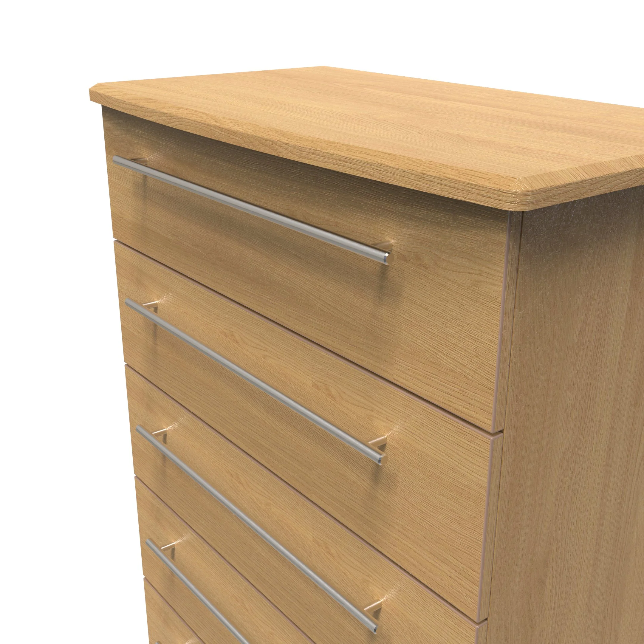 Sofia Ready Assembled 5 Drawer Chest in Modern Oak - Image 4