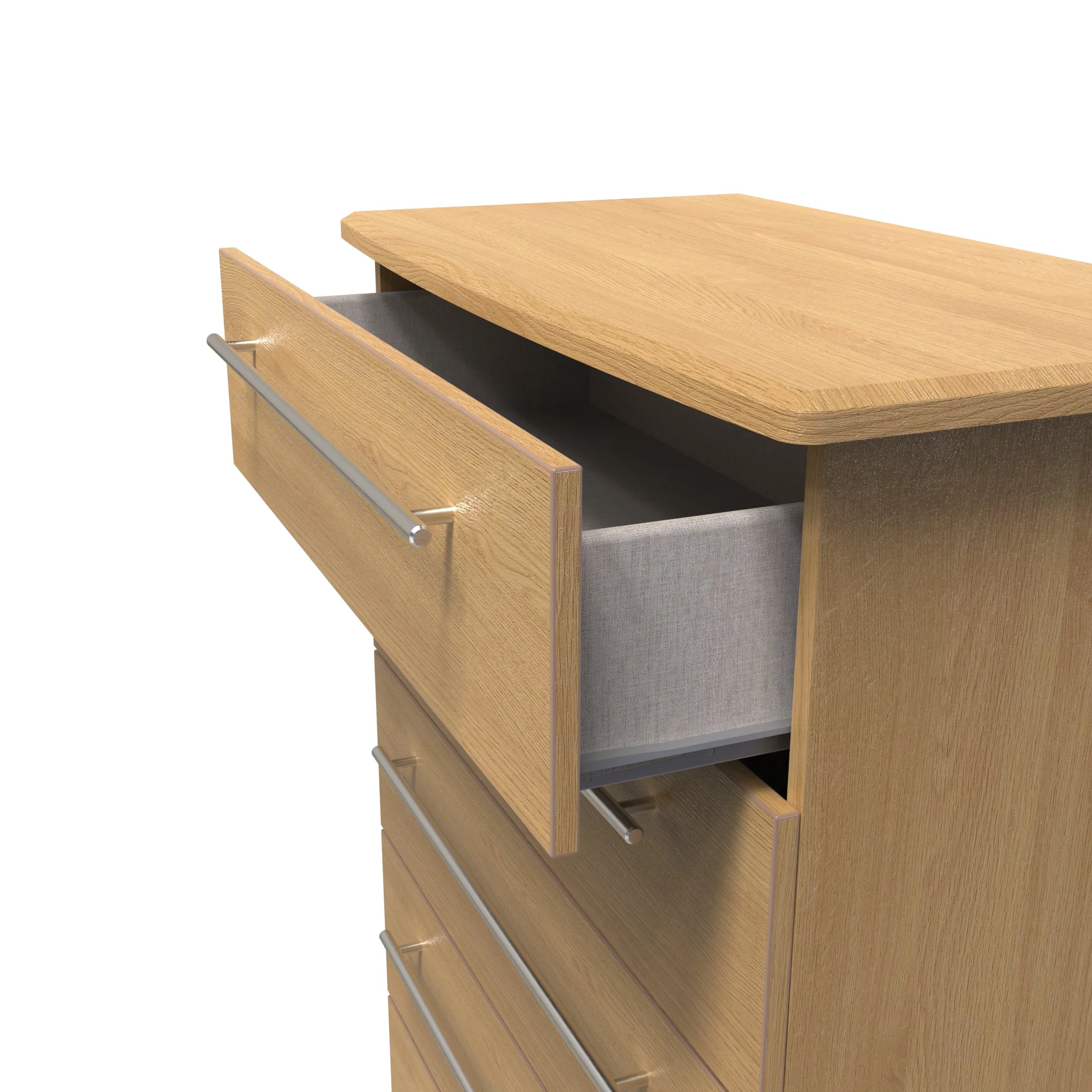 Sofia Ready Assembled 5 Drawer Chest in Modern Oak - Image 5