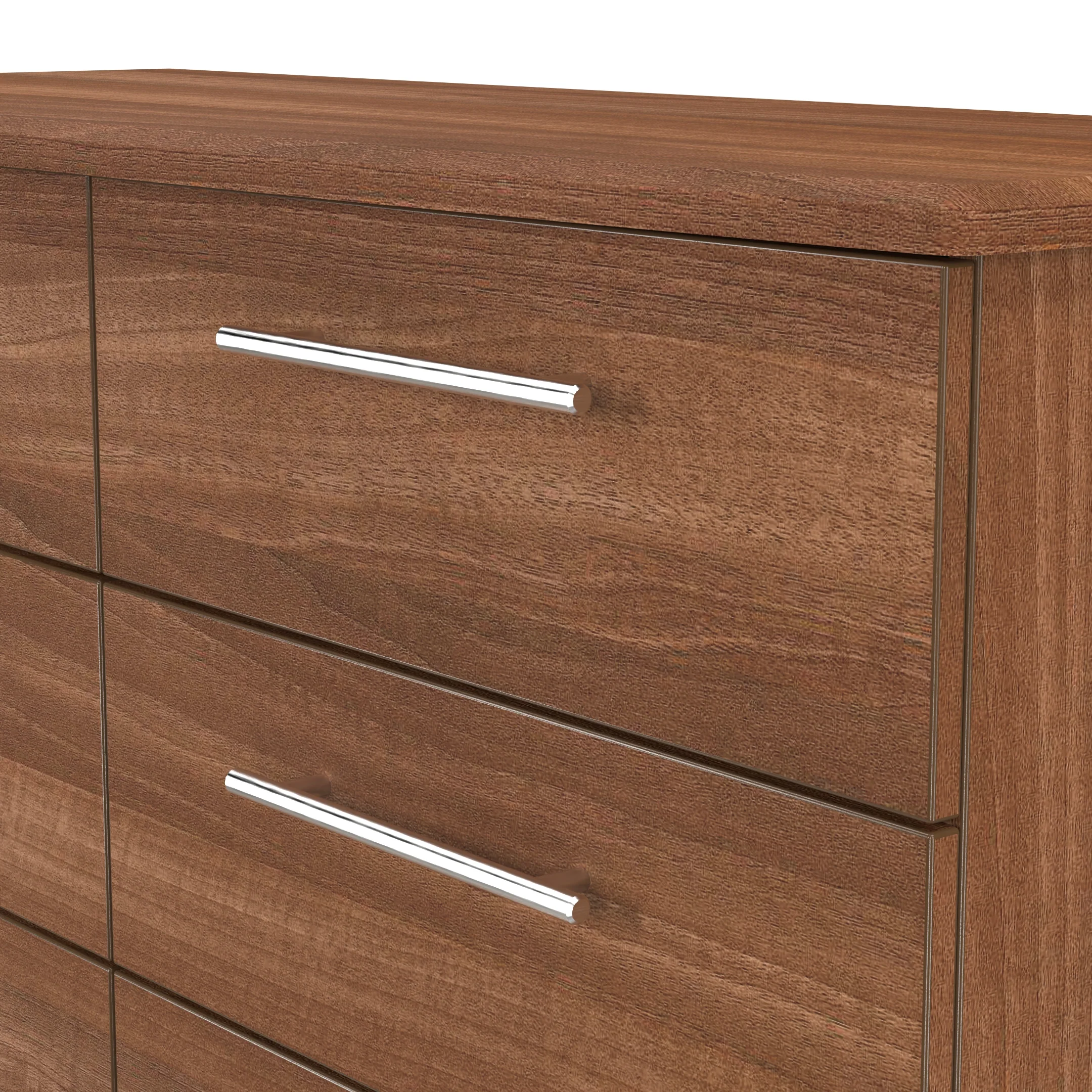 Sofia Ready Assembled 6 Drawer Wide Chest in Noche Walnut - Image 4