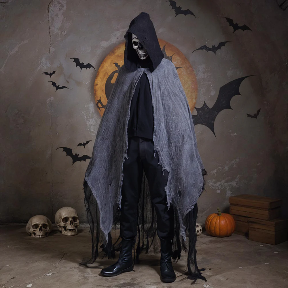 Spooky Skeleton Cloak Halloween Outfit - Image 2