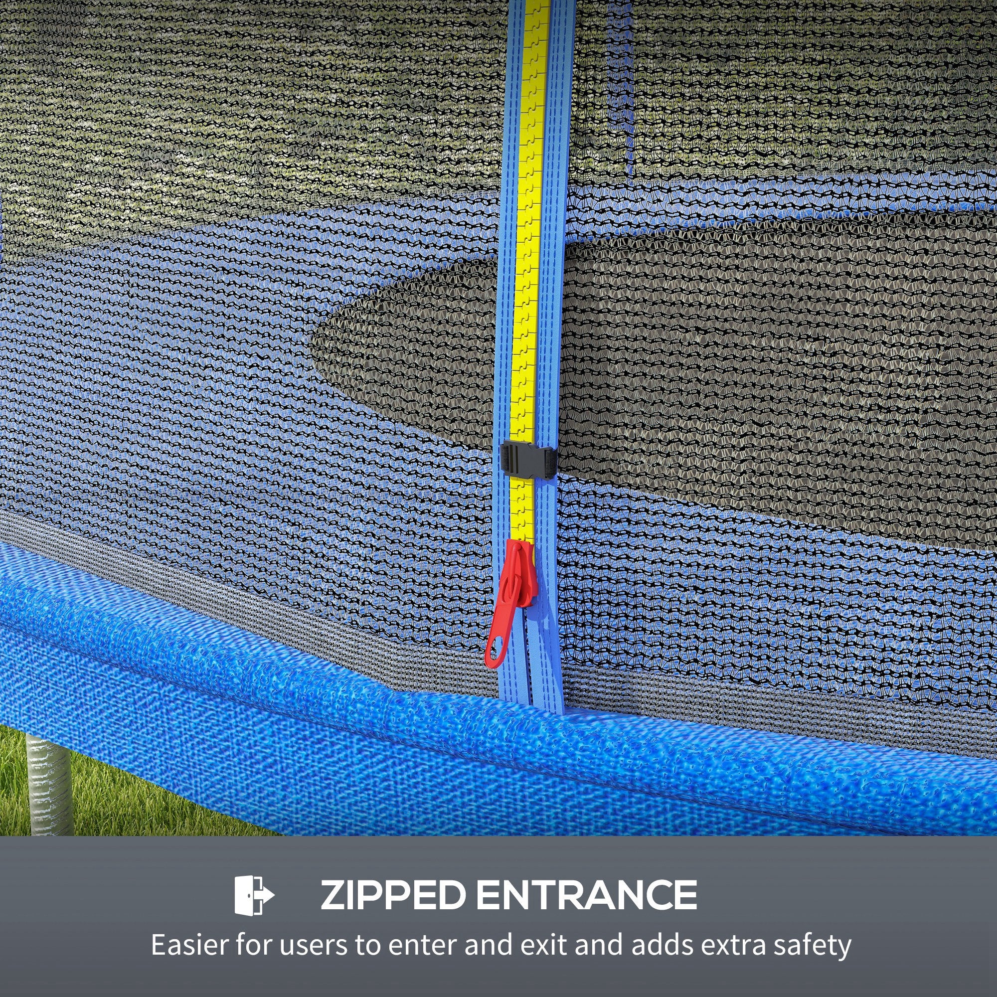 SPORTNOW 10ft Trampoline Net Replacement Safety Net With Zipped Door - Image 4