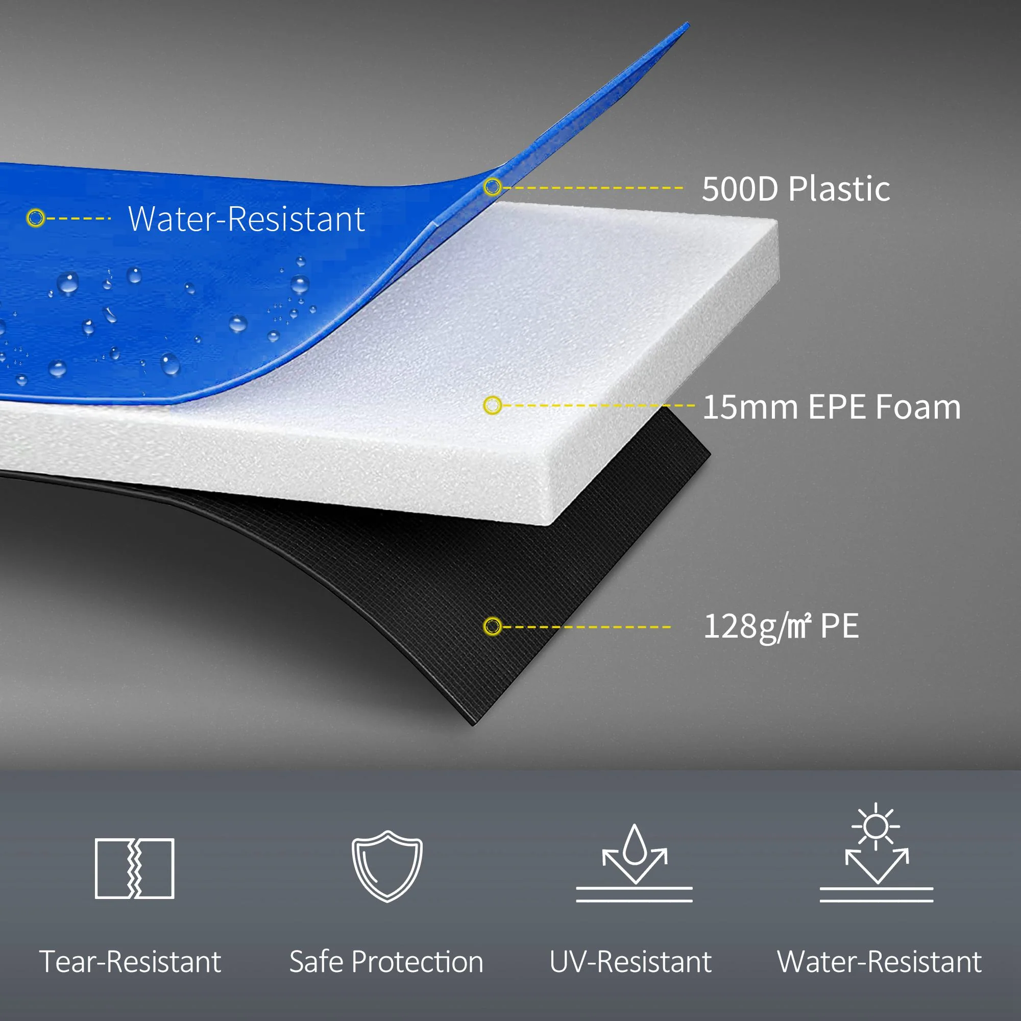 SPORTNOW 10FT Trampoline Pad Spring Cover, Waterproof, Multi-Colored - Image 6