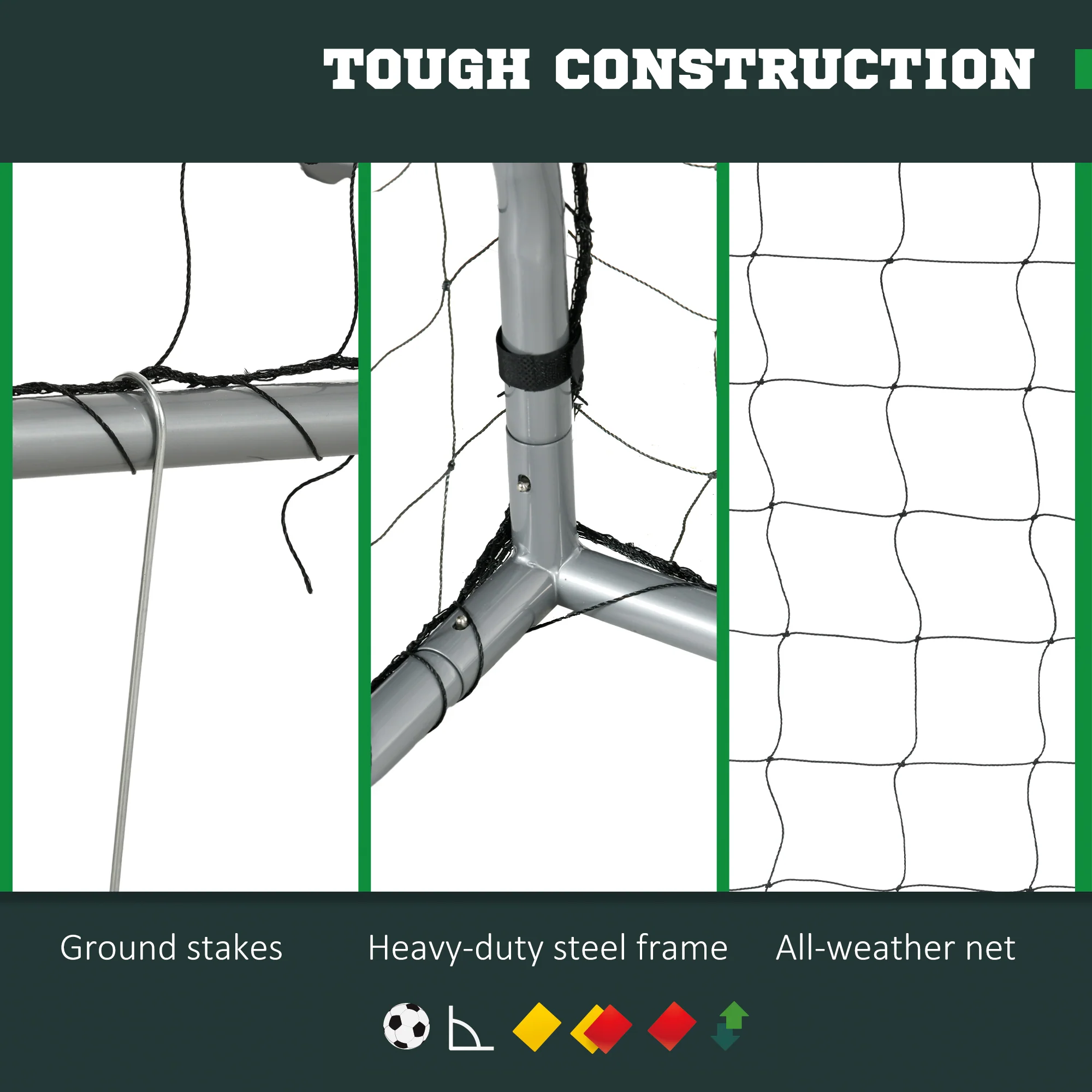 SPORTNOW 10ft x 6.5ft Football Goal, Simple Set Up Football Training Net - Image 4