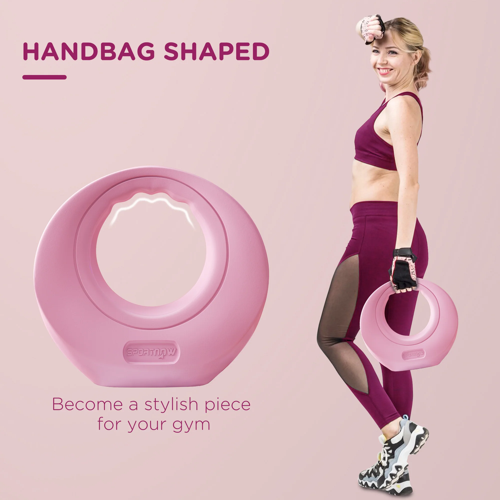 SPORTNOW Kettlebell For Weight Lifting/Strength Training - Grey 6kg/Green 8kg/Blue 10kg/Pink 12kg - Image 15