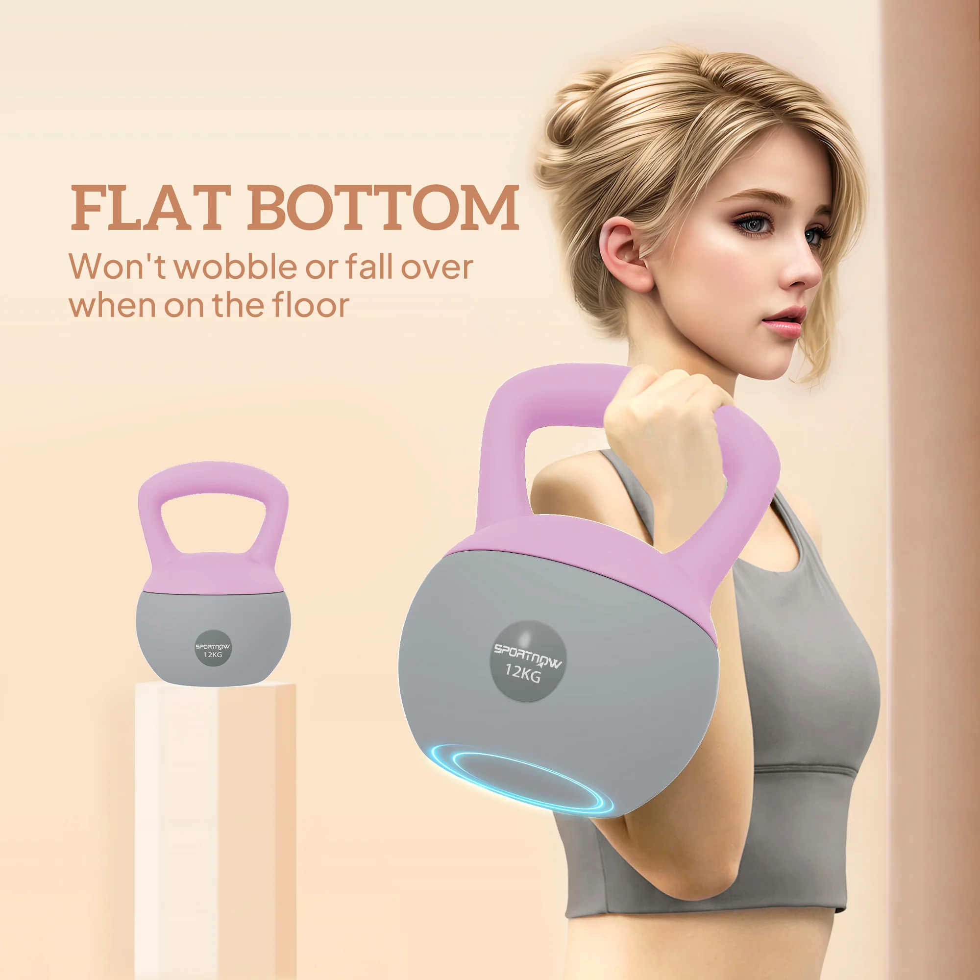 SPORTNOW 12KG Kettlebell With Soft Body And Non-Slip Handle - Image 24