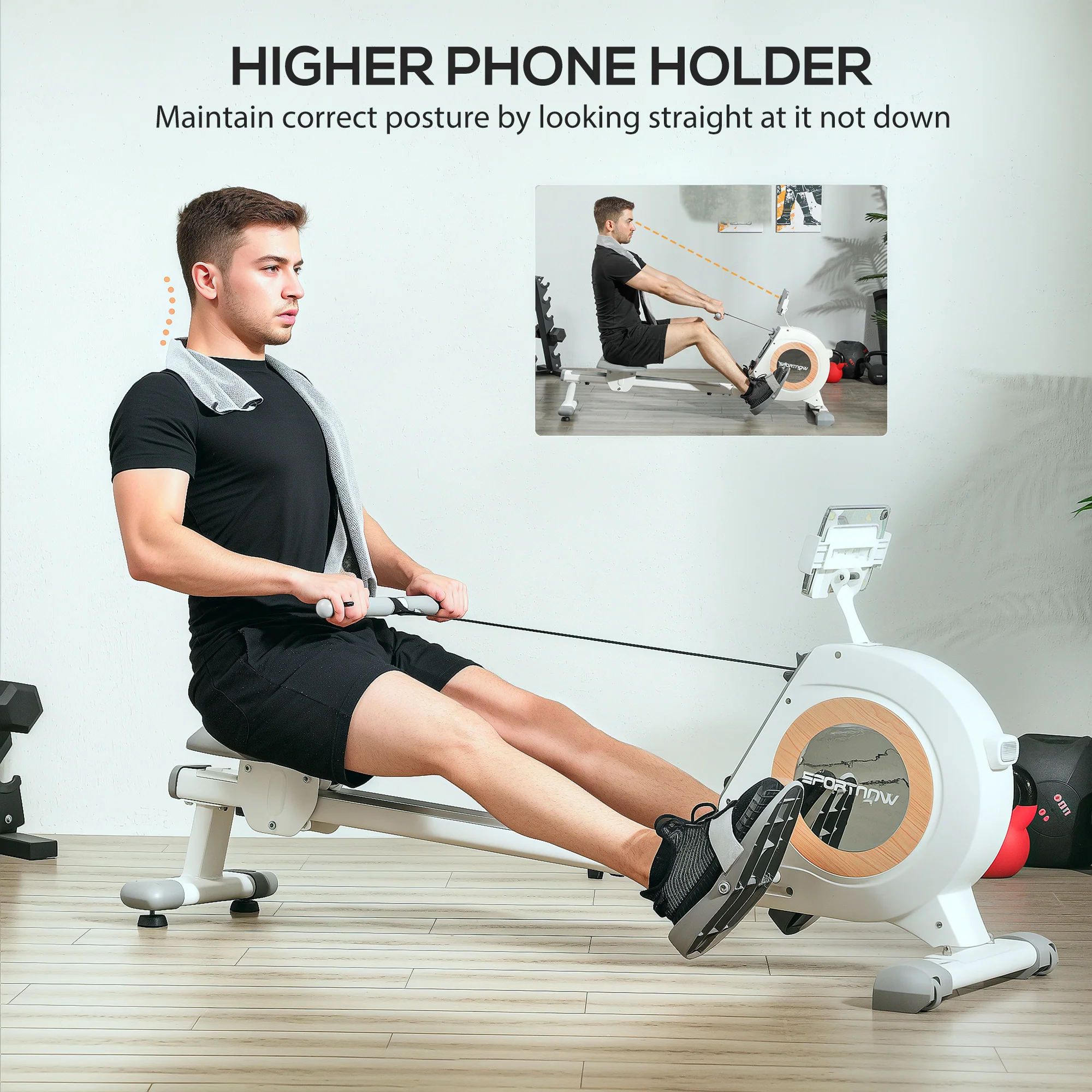 SPORTNOW 16-Level Magnetic Rowing Machine W/ LCD Monitor - Image 15