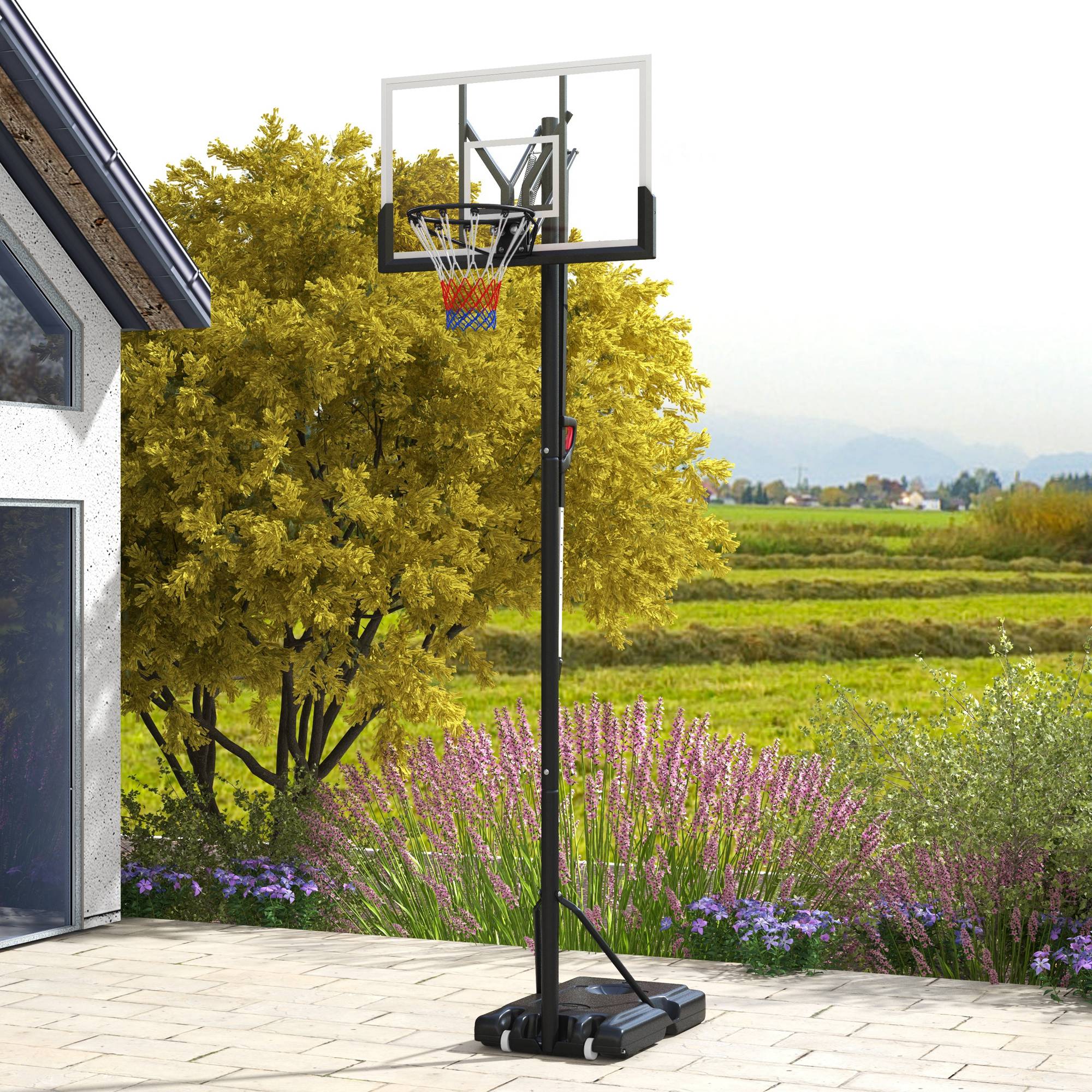 SPORTNOW 2.35-3.05m Basketball Hoop And Stand With Weighted Base And Wheels - Image 2