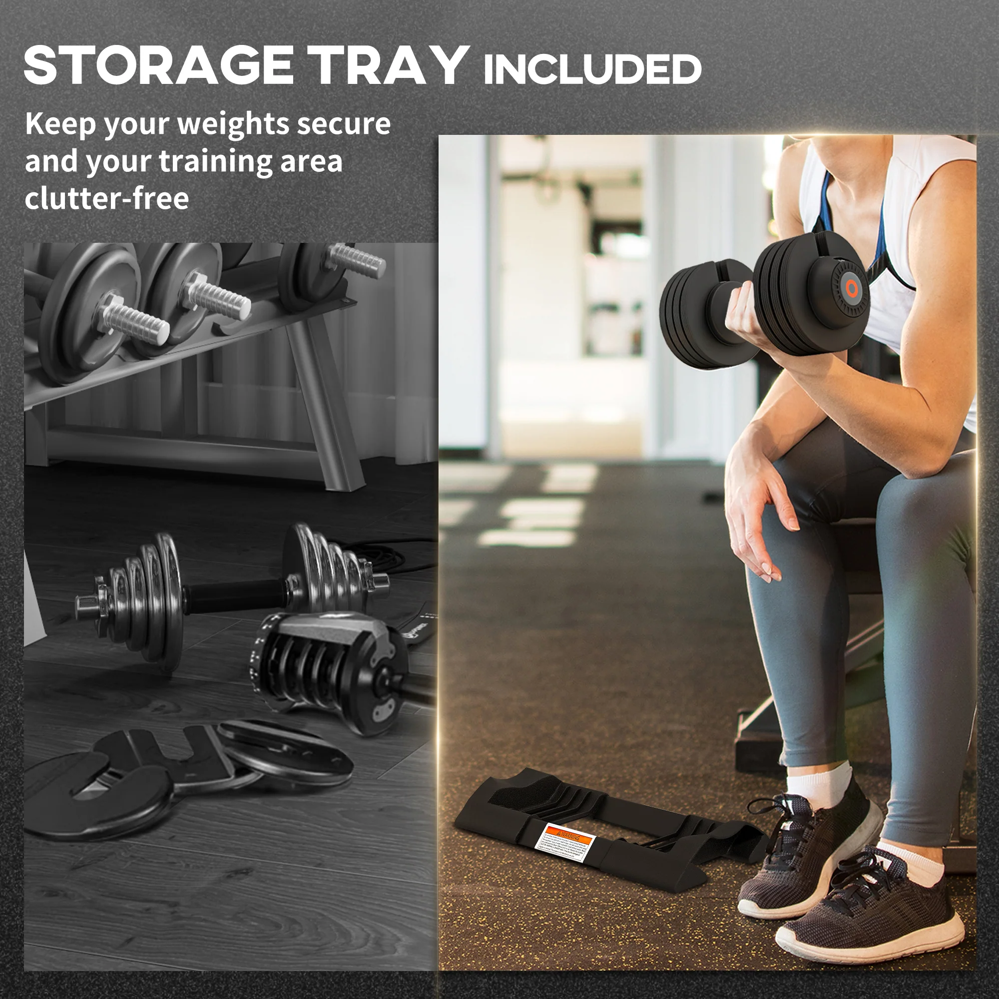 SPORTNOW 4-in-1 Adjustable Dumbbells, Weights Set, 6kg, 11kg, 16kg, 20kg - Image 4