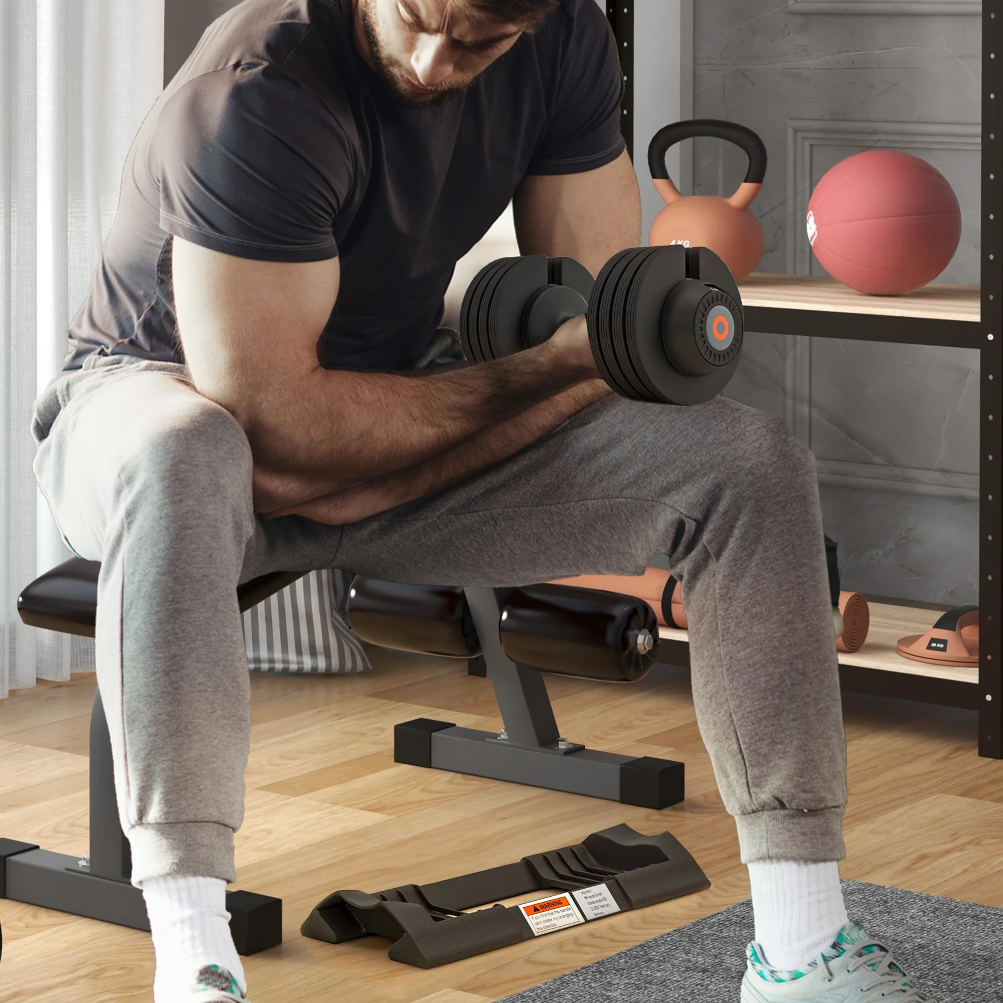 SPORTNOW 4-in-1 Adjustable Dumbbells, Weights Set, 7kg, 13kg, 18kg, 24kg - Image 2