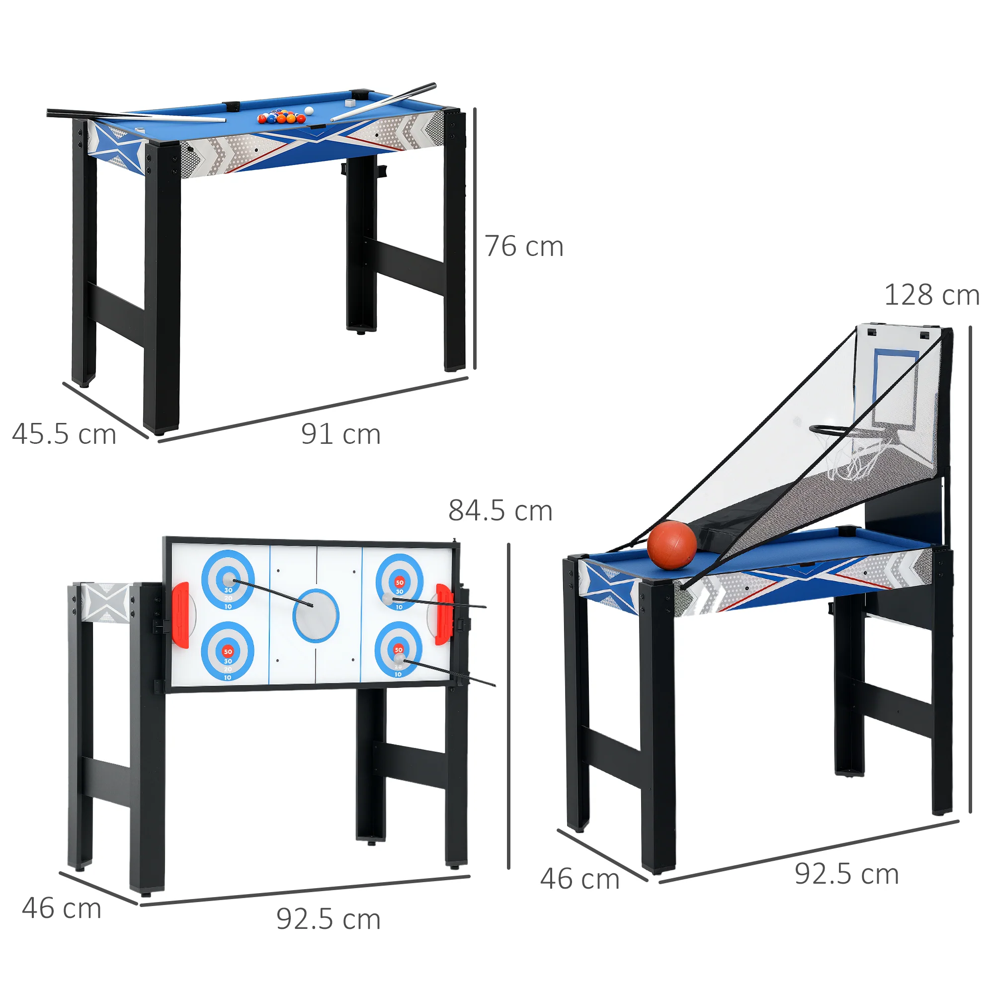 SPORTNOW 5 in 1 Multi Games Table Combo Sports Game Table for Kids, Blue - Image 5