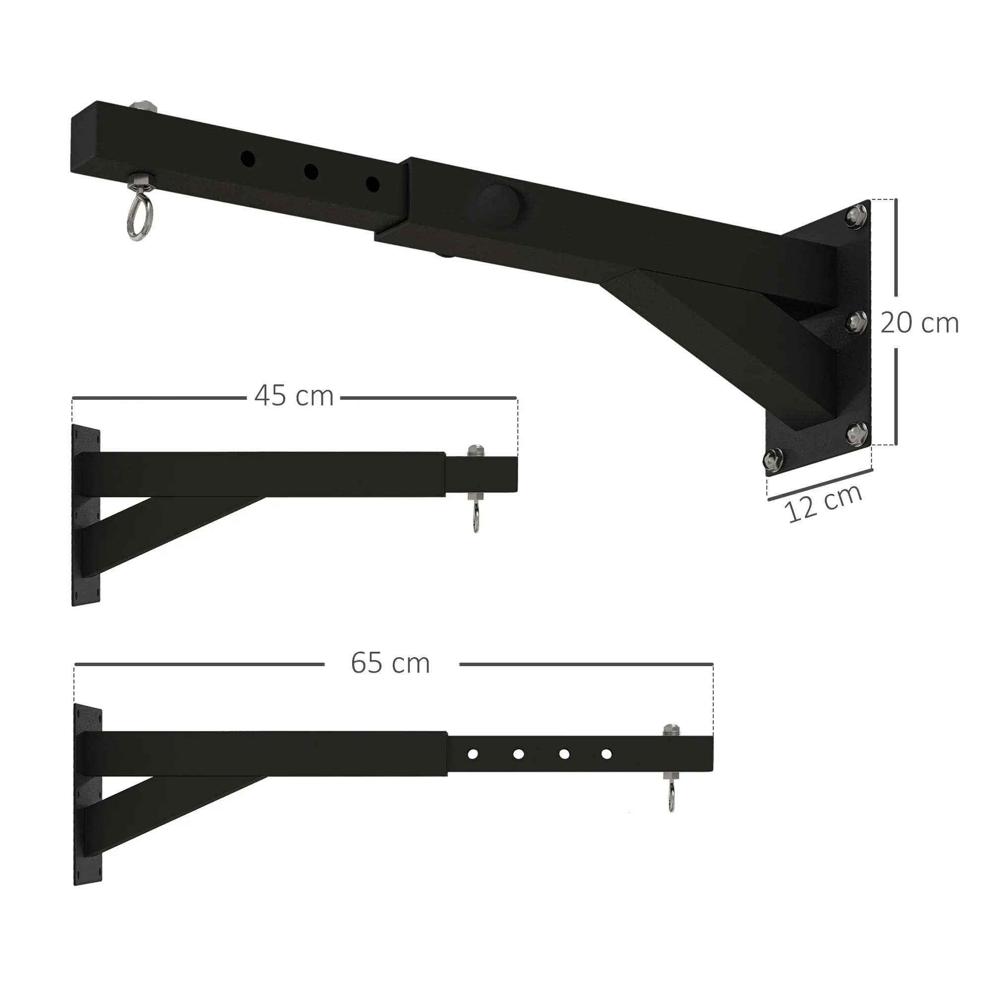 SPORTNOW 5-Length Adjustable Punch Bag Bracket for Boxing, Punching Training - Image 5