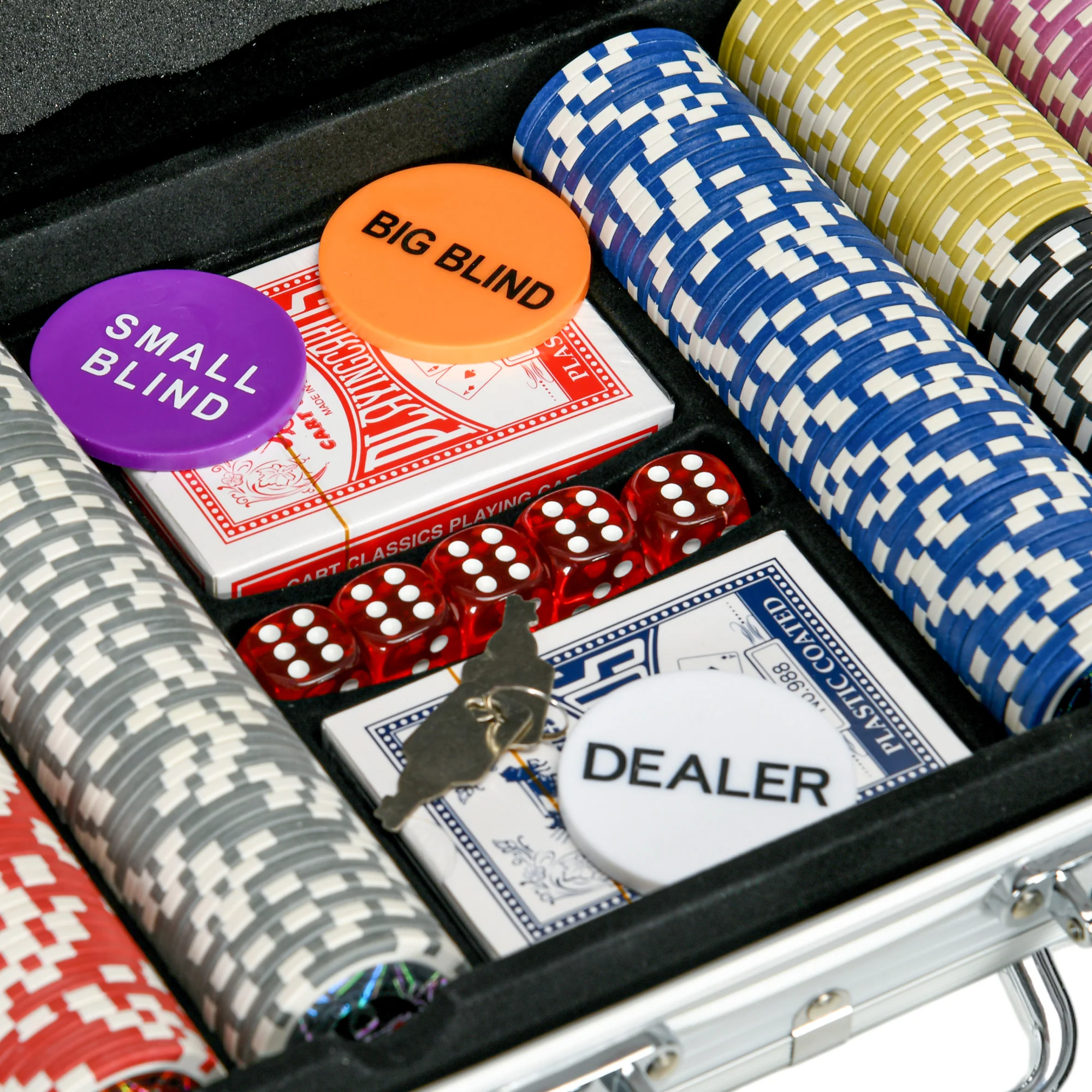 SPORTNOW 500-Piece Poker Chips Set W/ Mat, Aluminium Case, Two Decks Of Cards - Image 8