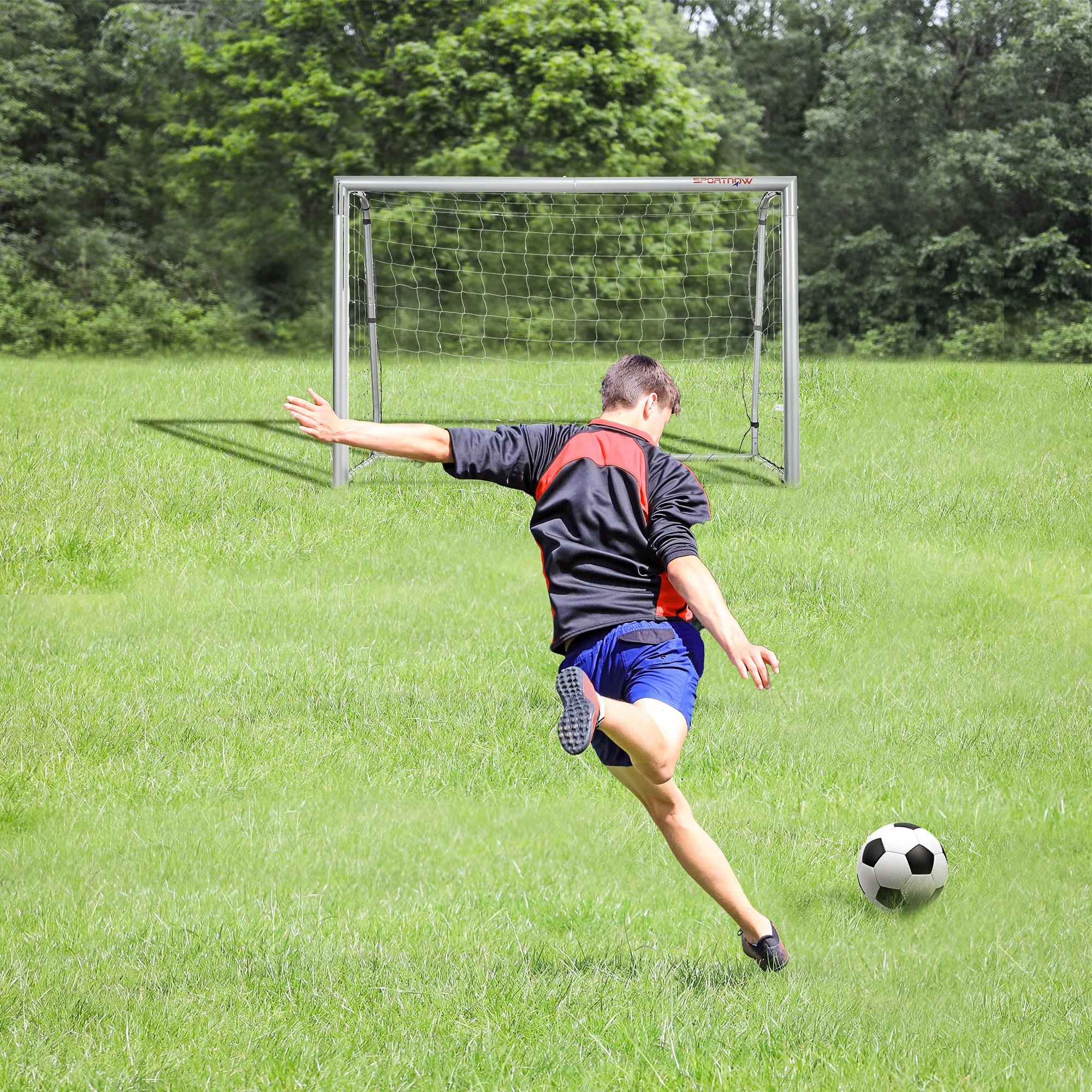 SPORTNOW 6ft x 2ft Football Goal, Simple Set Up Football Training Net - Image 2