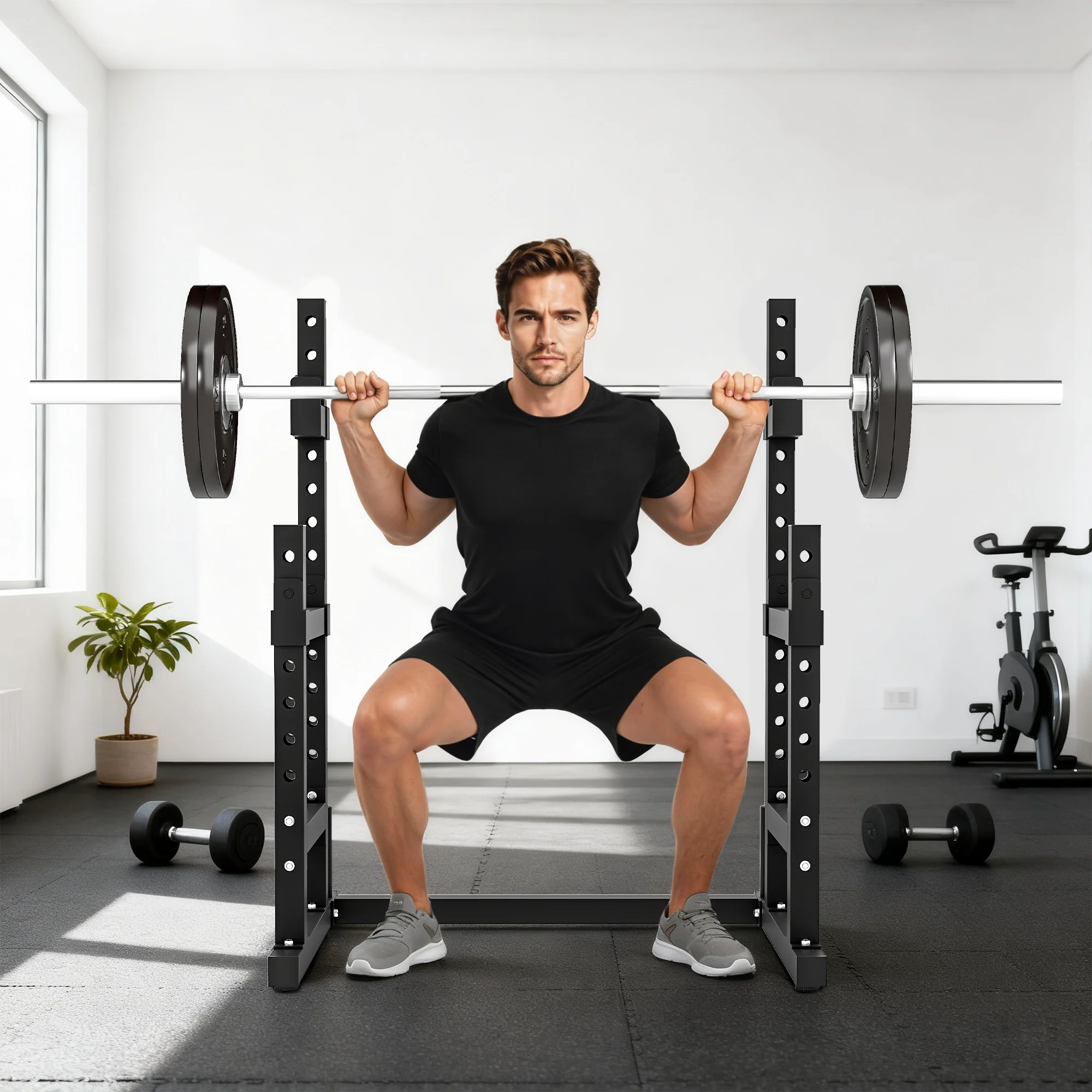 SPORTNOW Adjustable Squat Rack, Barbell Rack Stand, Max Load 300kg - Image 8