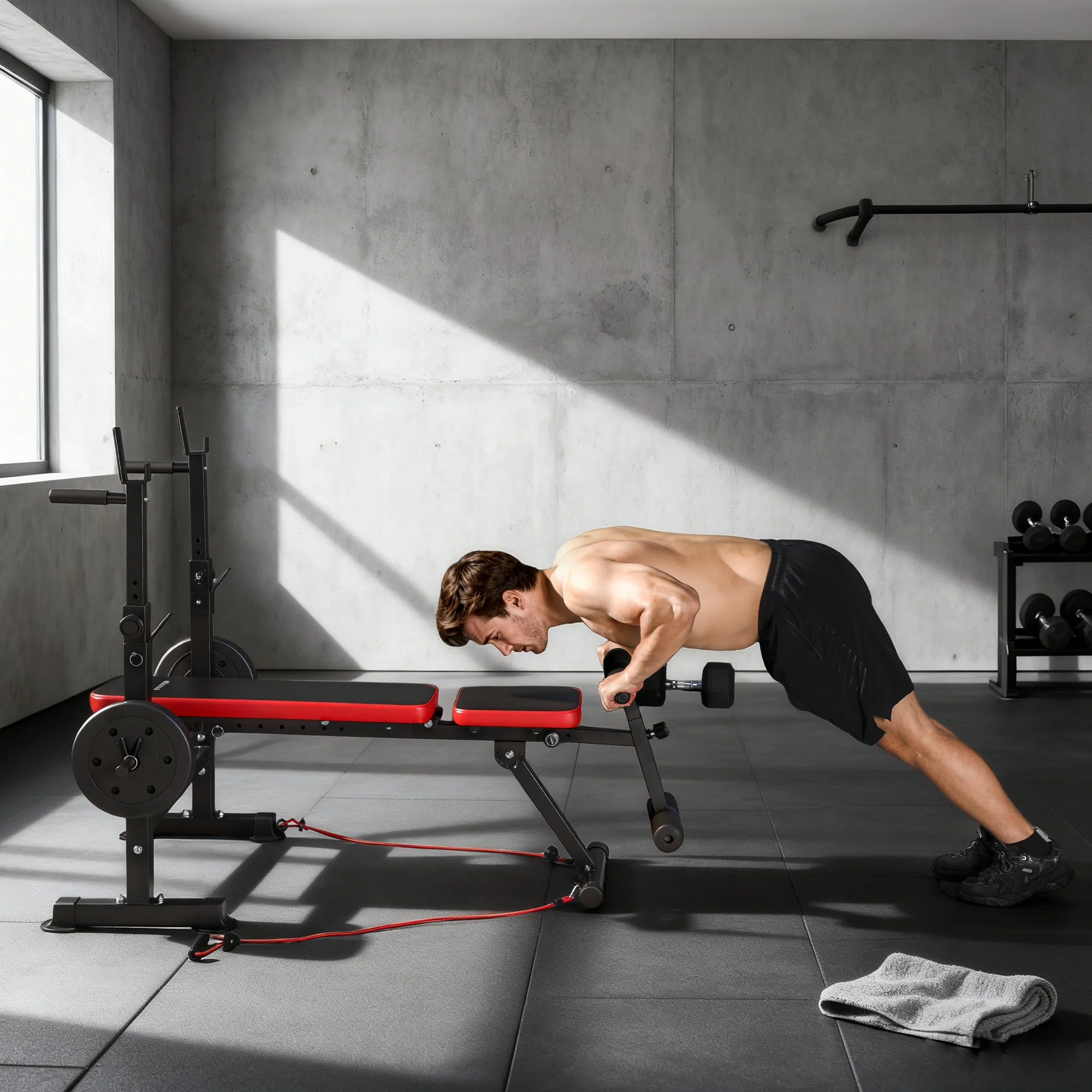 SPORTNOW Adjustable Weight Bench with Rack and Dip Stand 420KG Capacity - Image 8