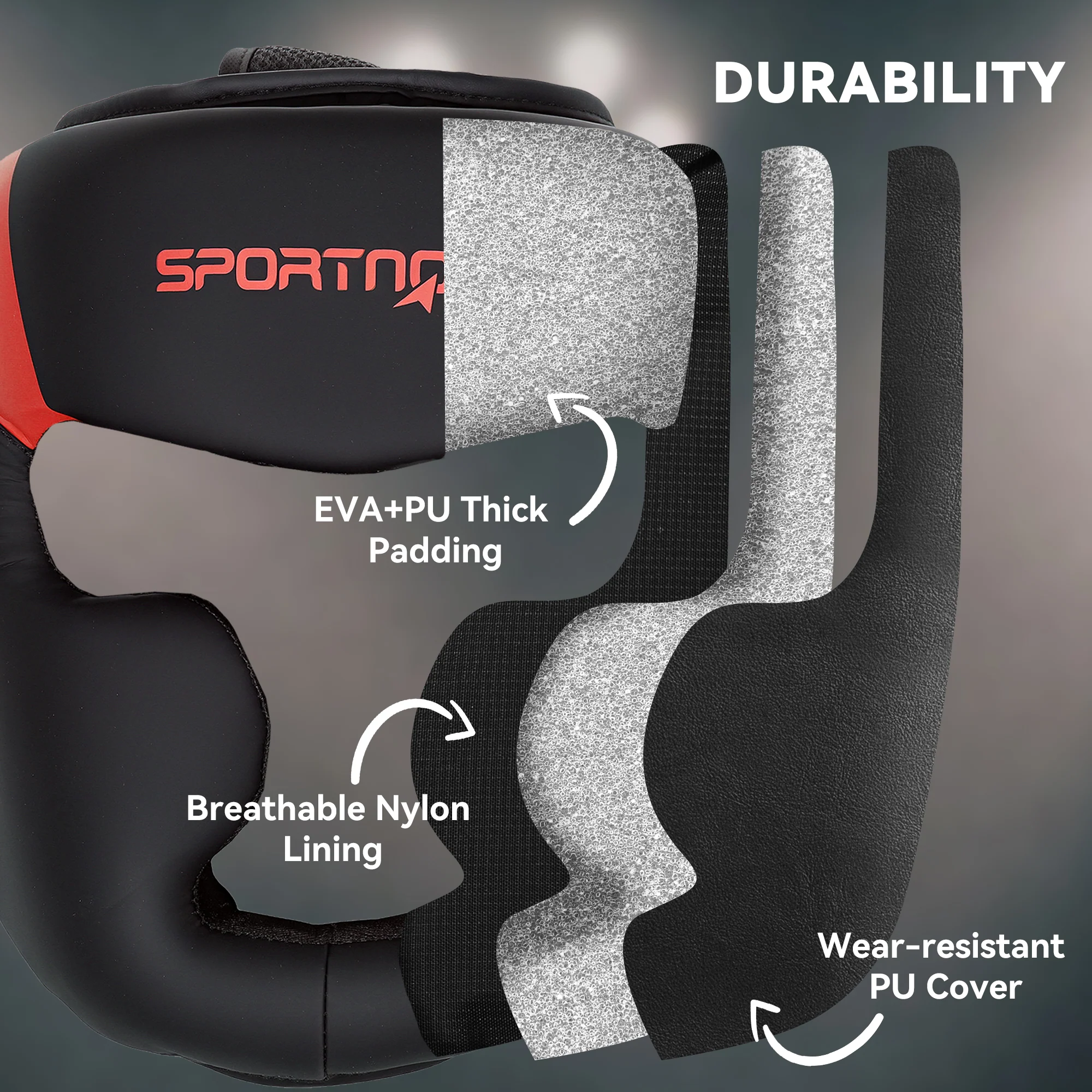 SPORTNOW Boxing Headguard W/ Adjustable Strap For Sparring Kickboxing - Image 16