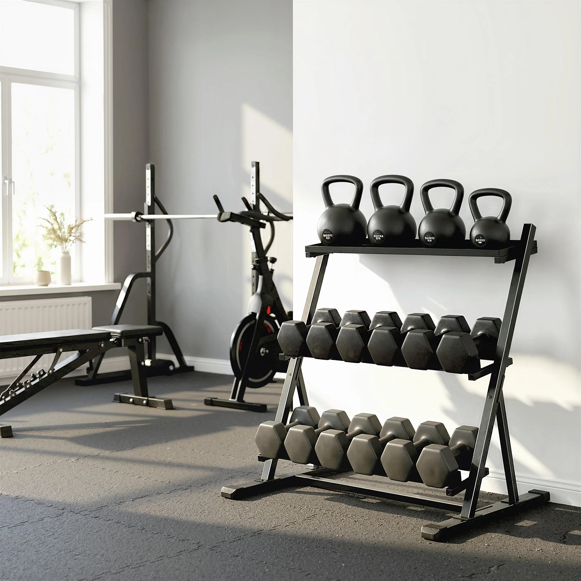 SPORTNOW Dumbbell Rack 3-Tier Weight Organiser for Home Gym 200 KG Capacity - Image 9