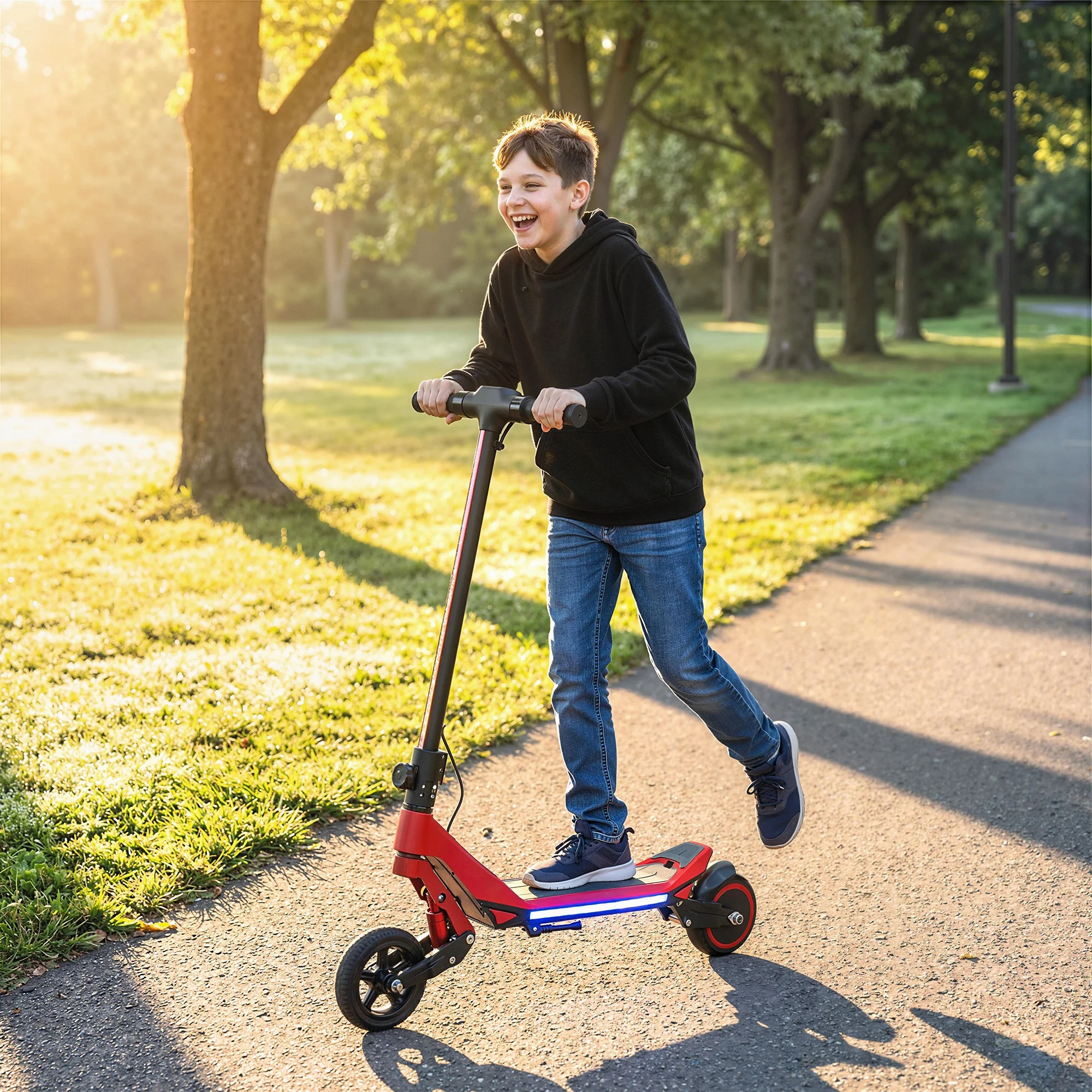 SPORTNOW Electric Scooter for Kids, Foldable E Scooter for Age Age 6+ Red - Image 2