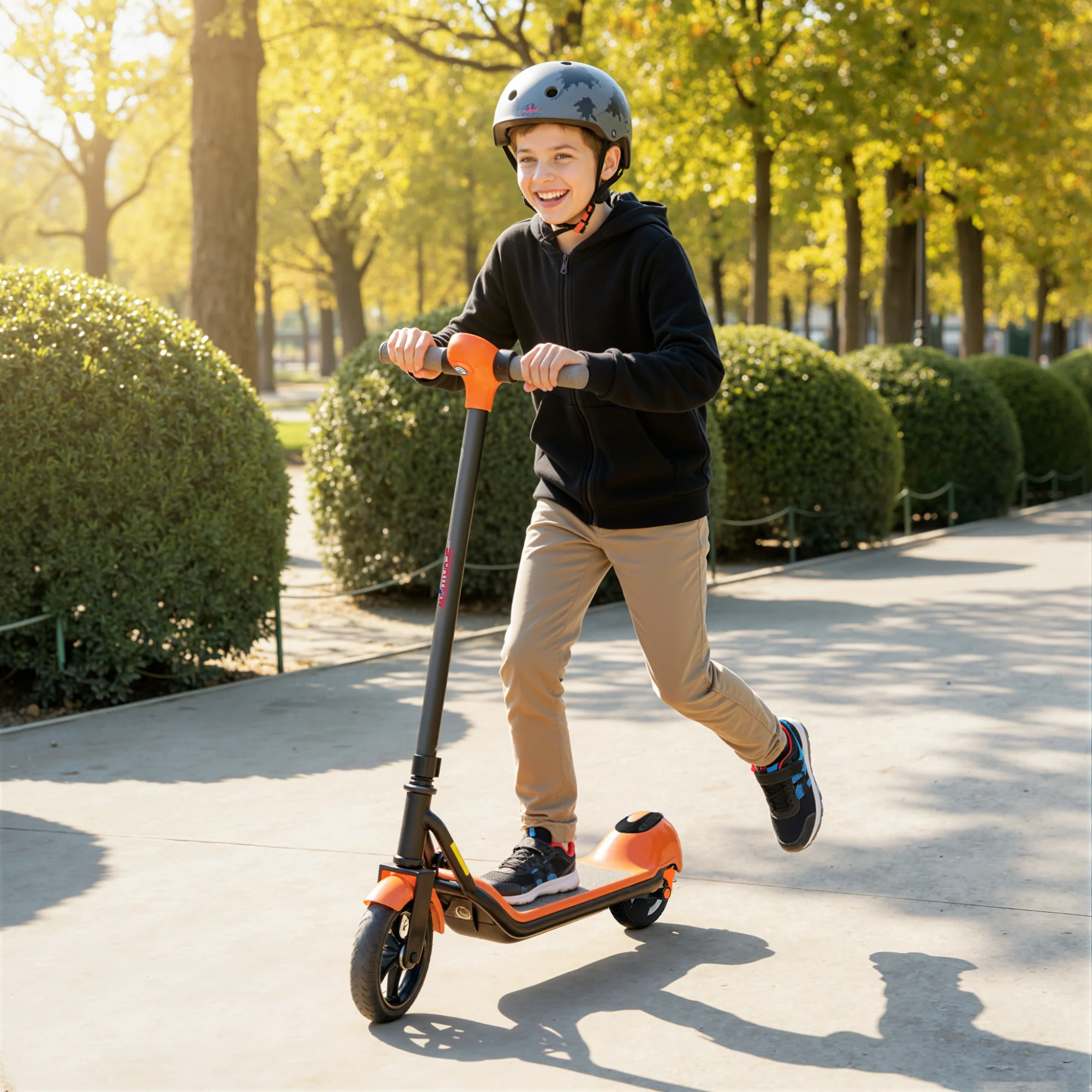 SPORTNOW Electric Scooter, Lightweight E Scooter With LED Display, Orange - Image 2