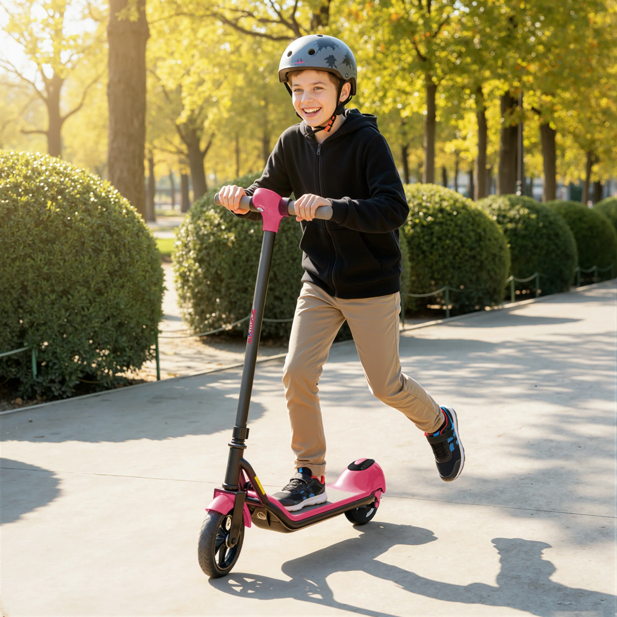 SPORTNOW Electric Scooter, Lightweight E Scooter With LED Display, Pink - Image 2