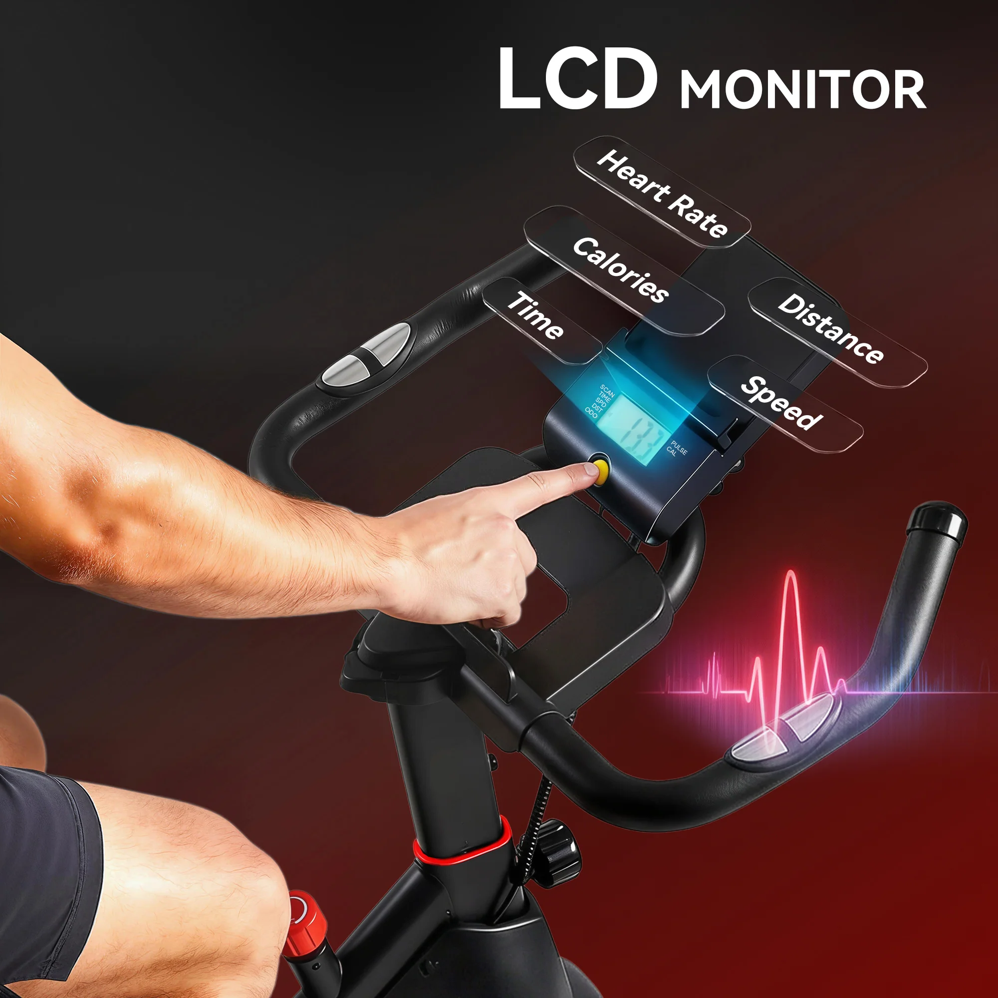SPORTNOW Exercise Bike, Stationary Bike With Adjustable Magnetic Resistance - Image 5