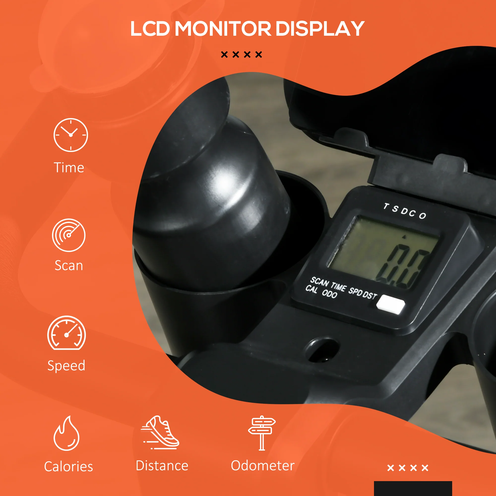 SPORTNOW Exercise Bike Stationary Bike with LCD Display for Home Cardio Workout - Image 7