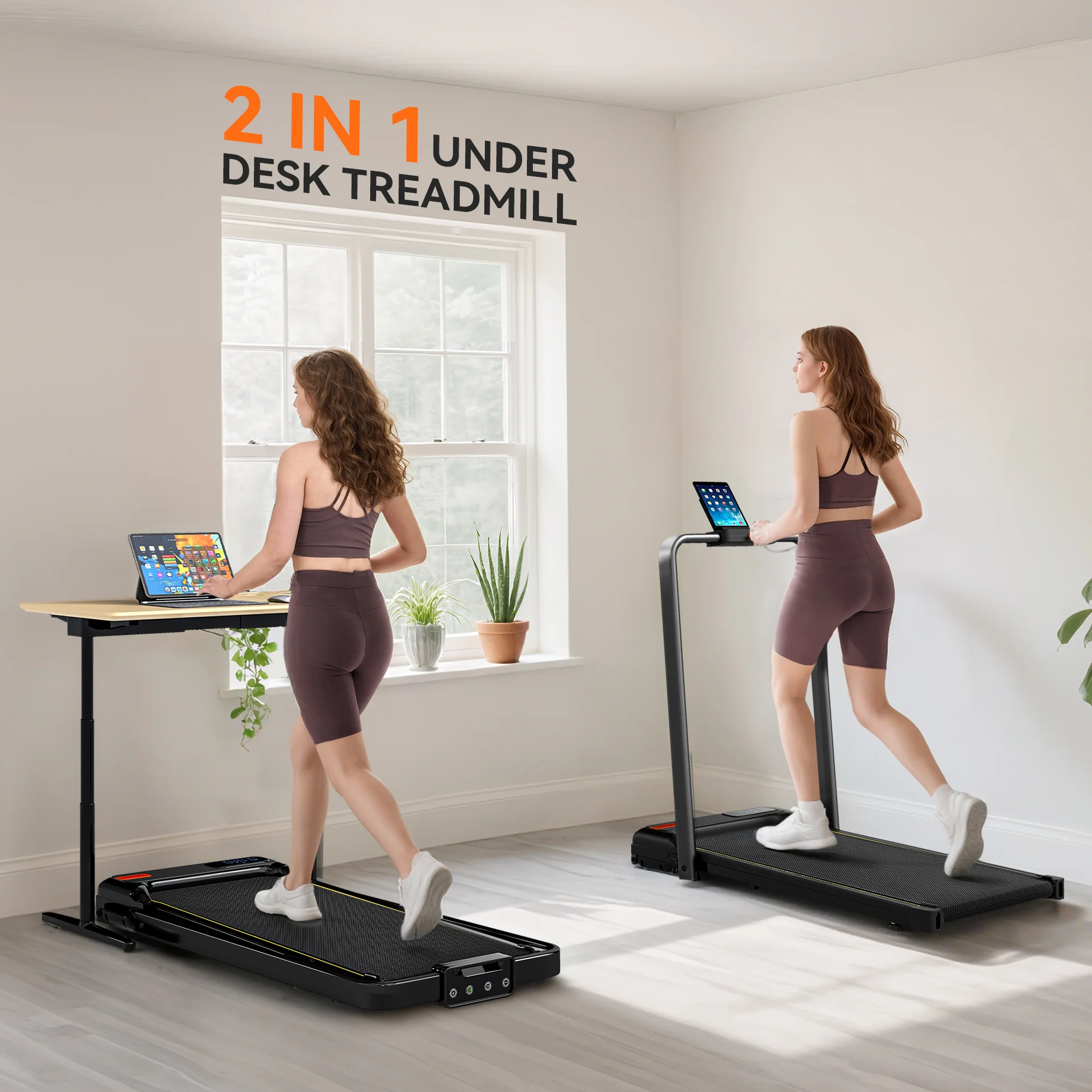 SPORTNOW Folding Treadmill Walking Pad, Running Jogging Walking Machine - Image 3