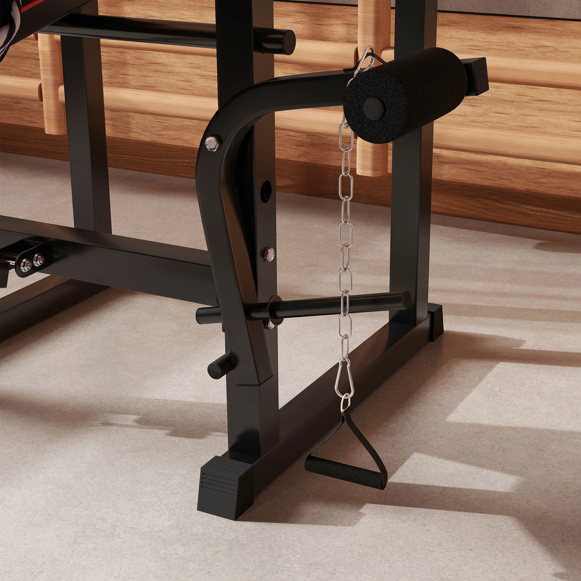 SPORTNOW Folding Weight Bench with 2 Barbell Rack and Preacher Curl Bench - Image 8