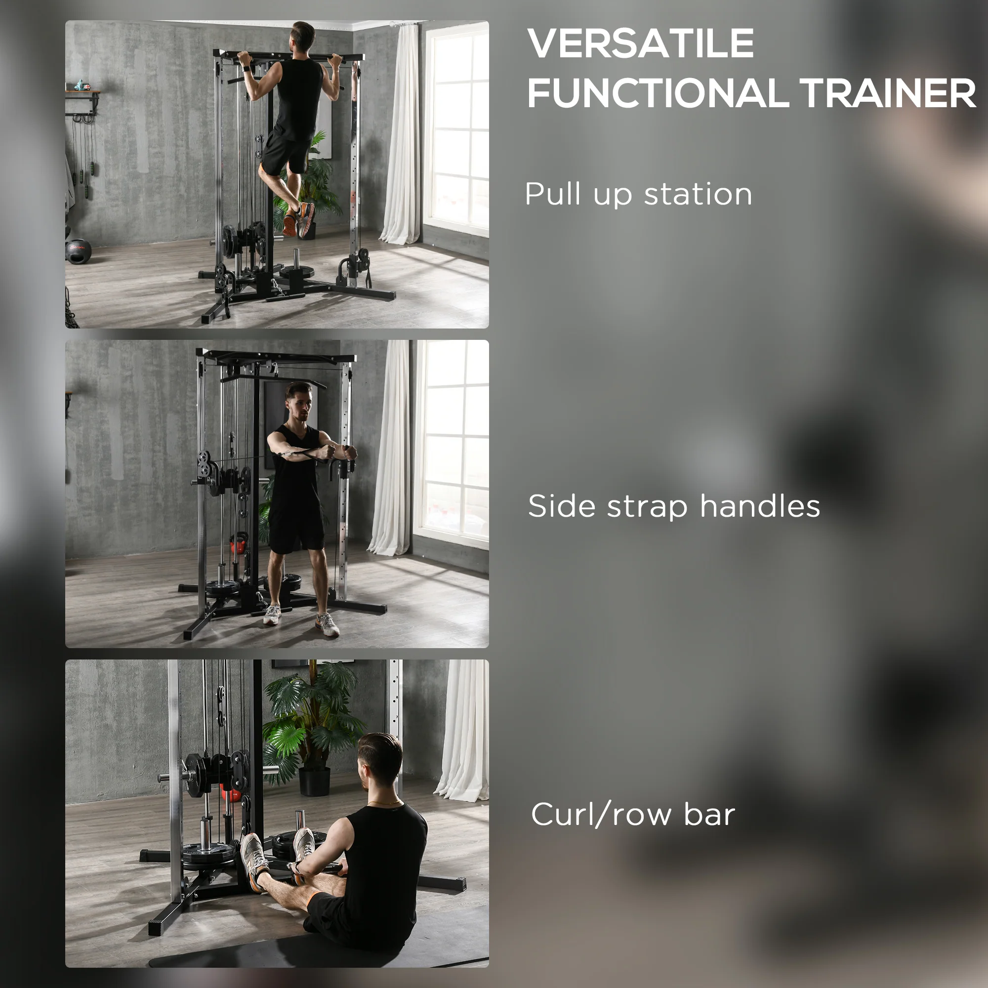 SPORTNOW Home Gym Machine, 15-Position Adjustable Training Workout Station - Image 3