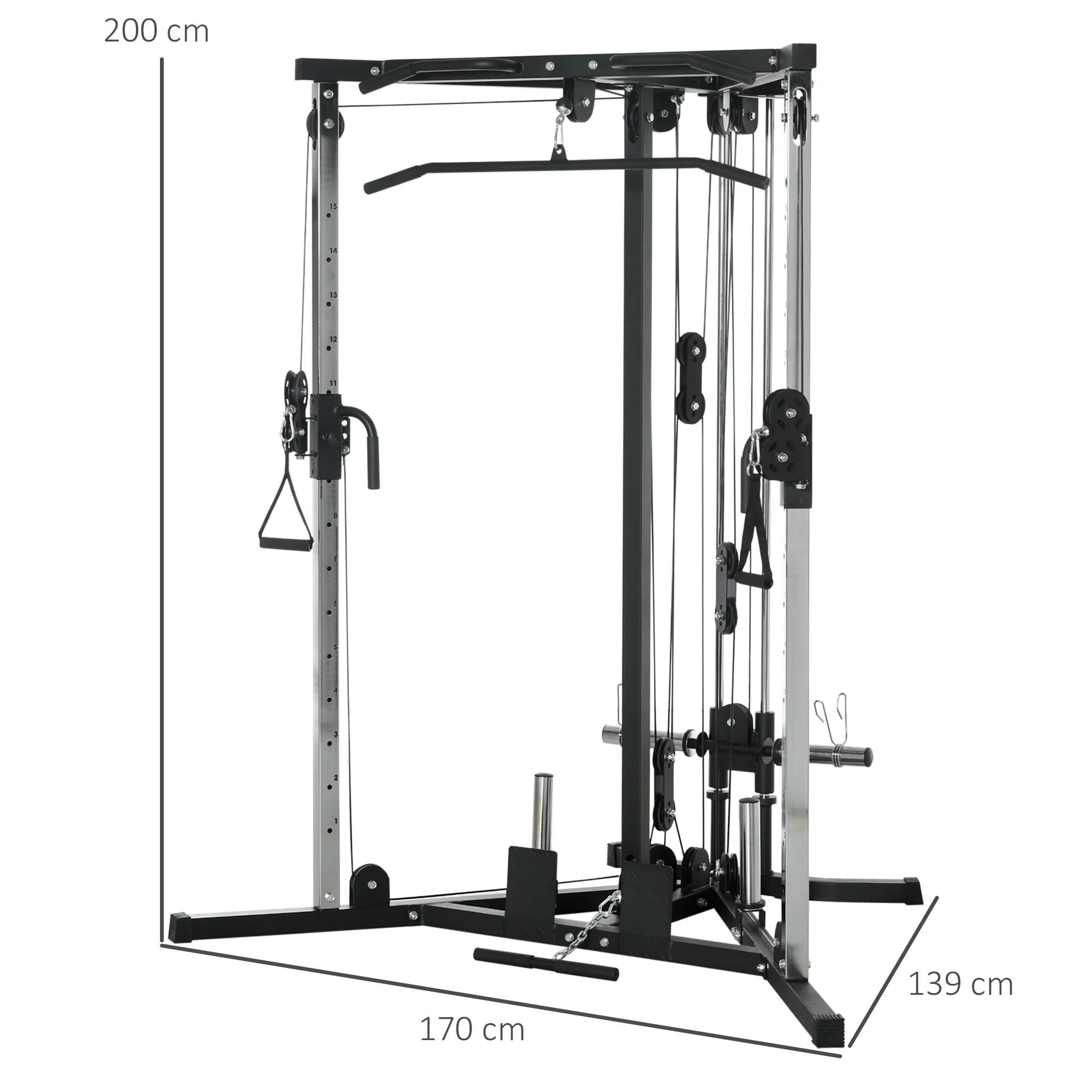 SPORTNOW Home Gym Machine, 15-Position Adjustable Training Workout Station - Image 5