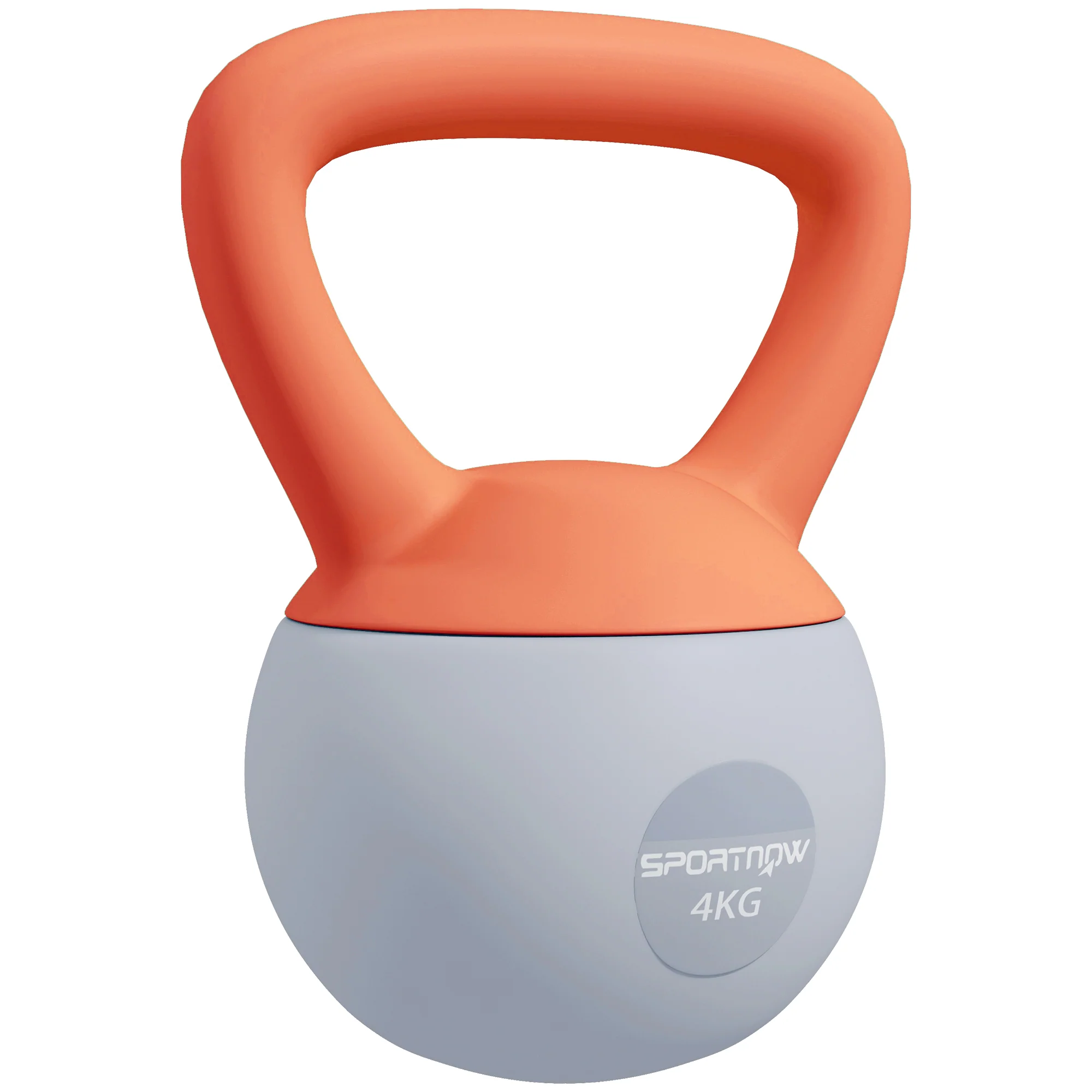 SPORTNOW Kettlebell W/ Soft Body And Non-Slip Handle, Orange And Grey