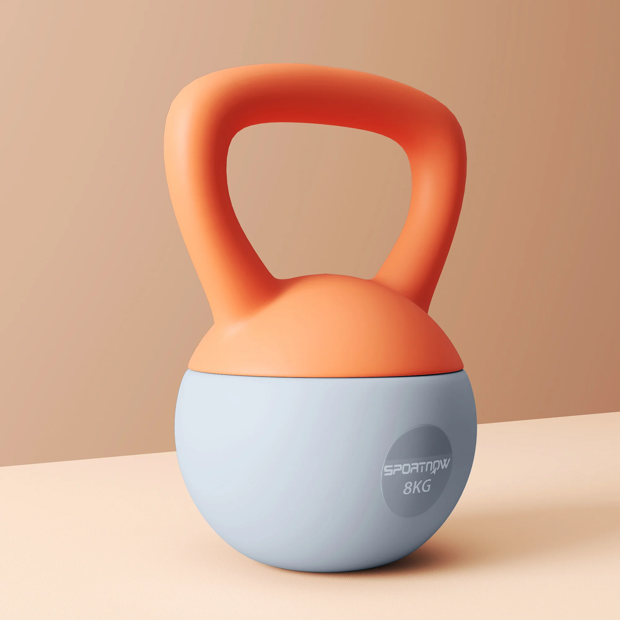 SPORTNOW Kettlebell W/ Soft Body And Non-Slip Handle, Orange And Grey - Image 25