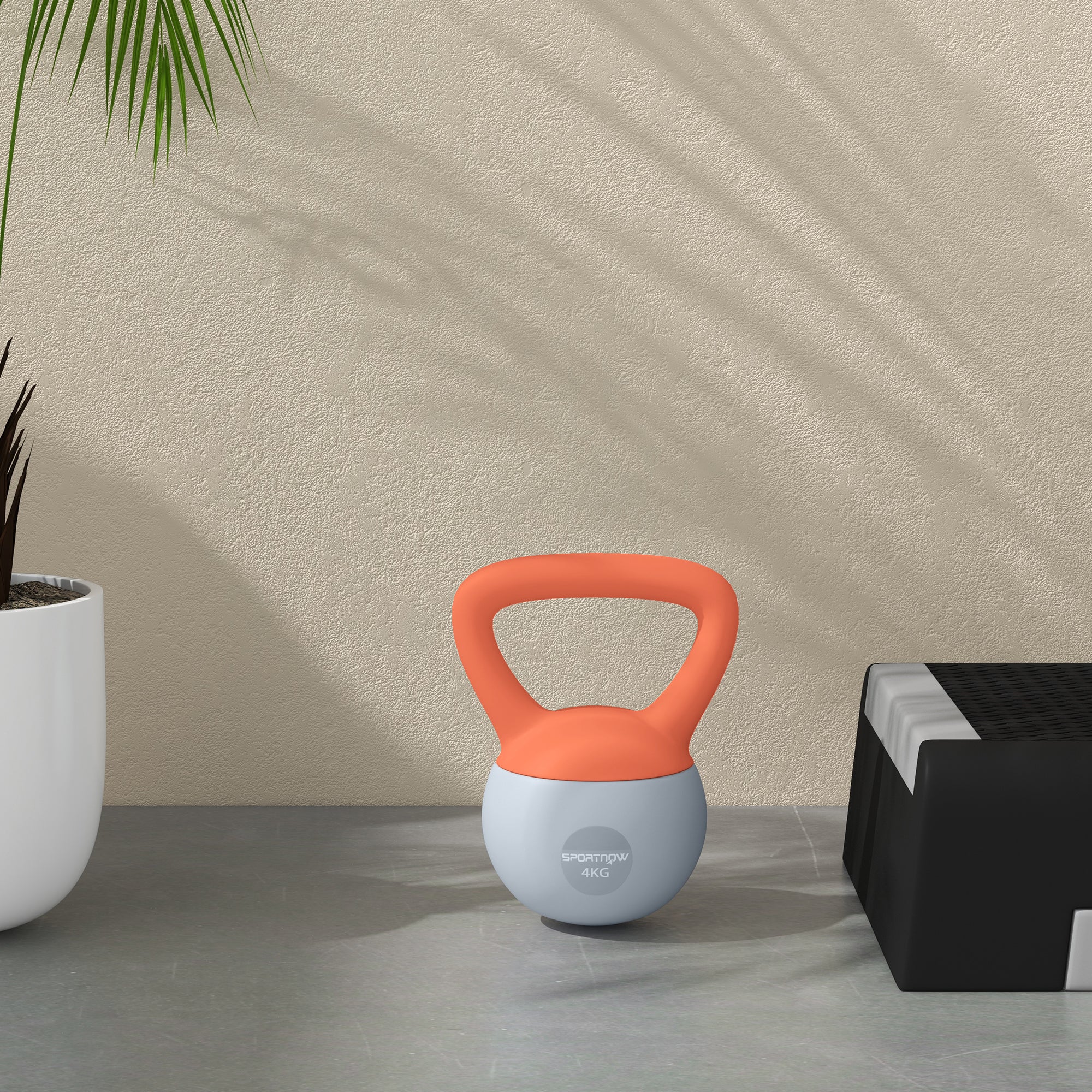 SPORTNOW Kettlebell W/ Soft Body And Non-Slip Handle, Orange And Grey - Image 7