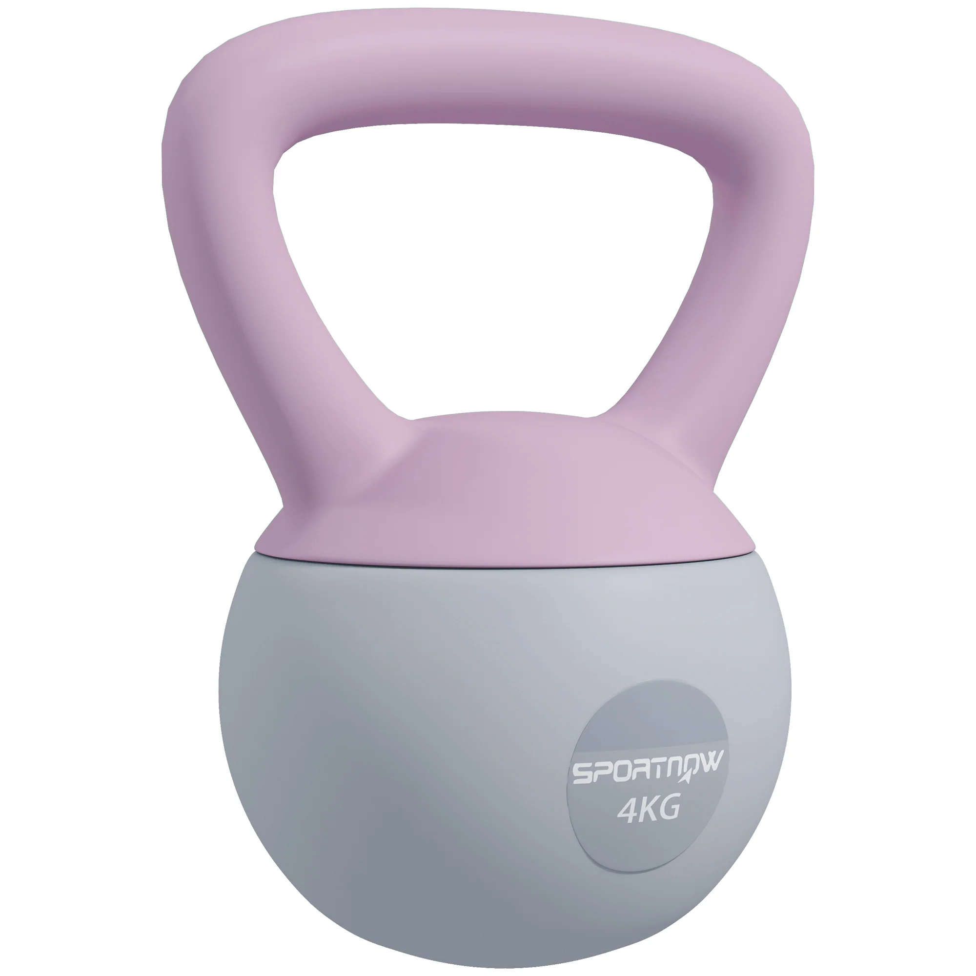 SPORTNOW Kettlebell W/ Soft Body And Non-Slip Handle, Purple And Grey