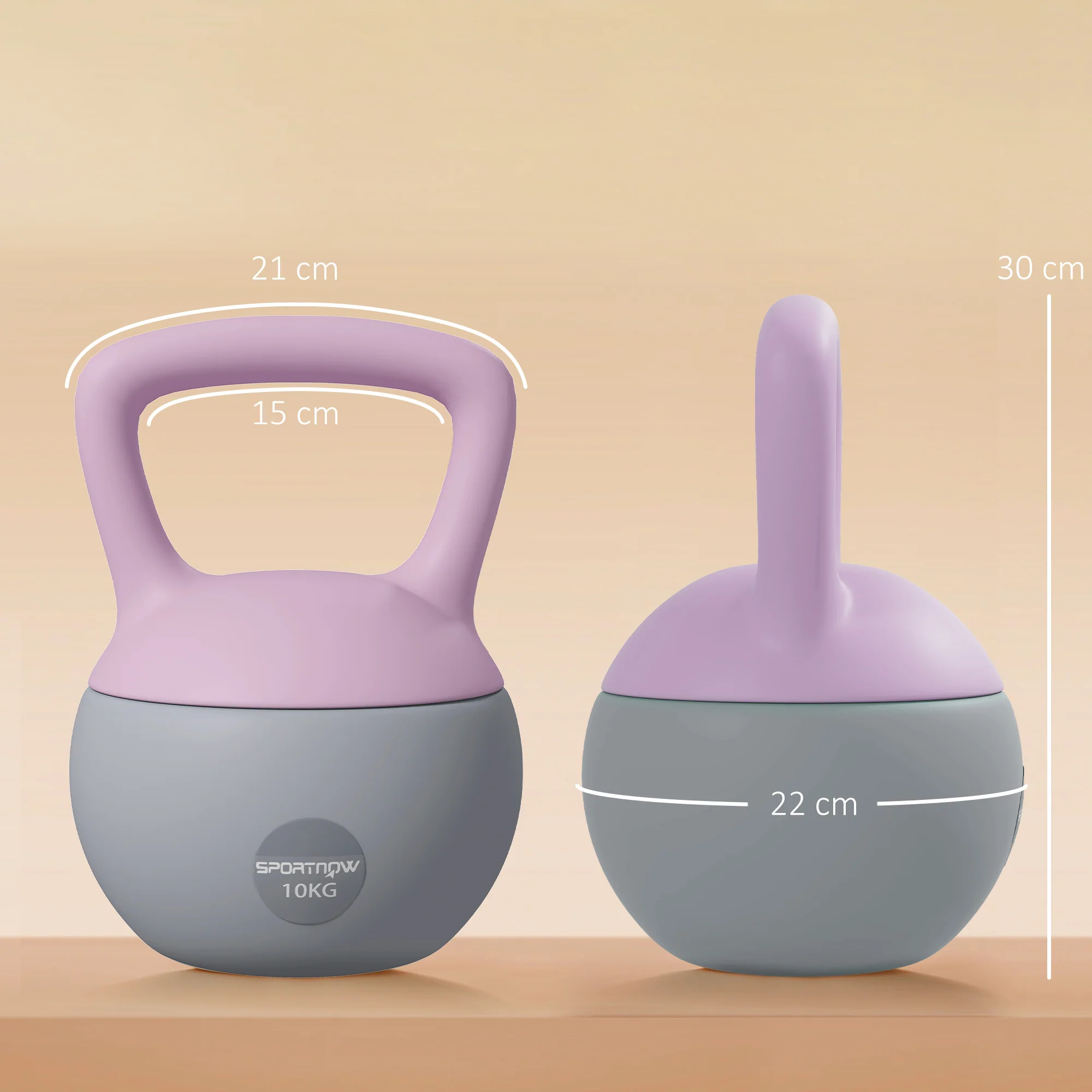 SPORTNOW Kettlebell W/ Soft Body And Non-Slip Handle, Purple And Grey - Image 32