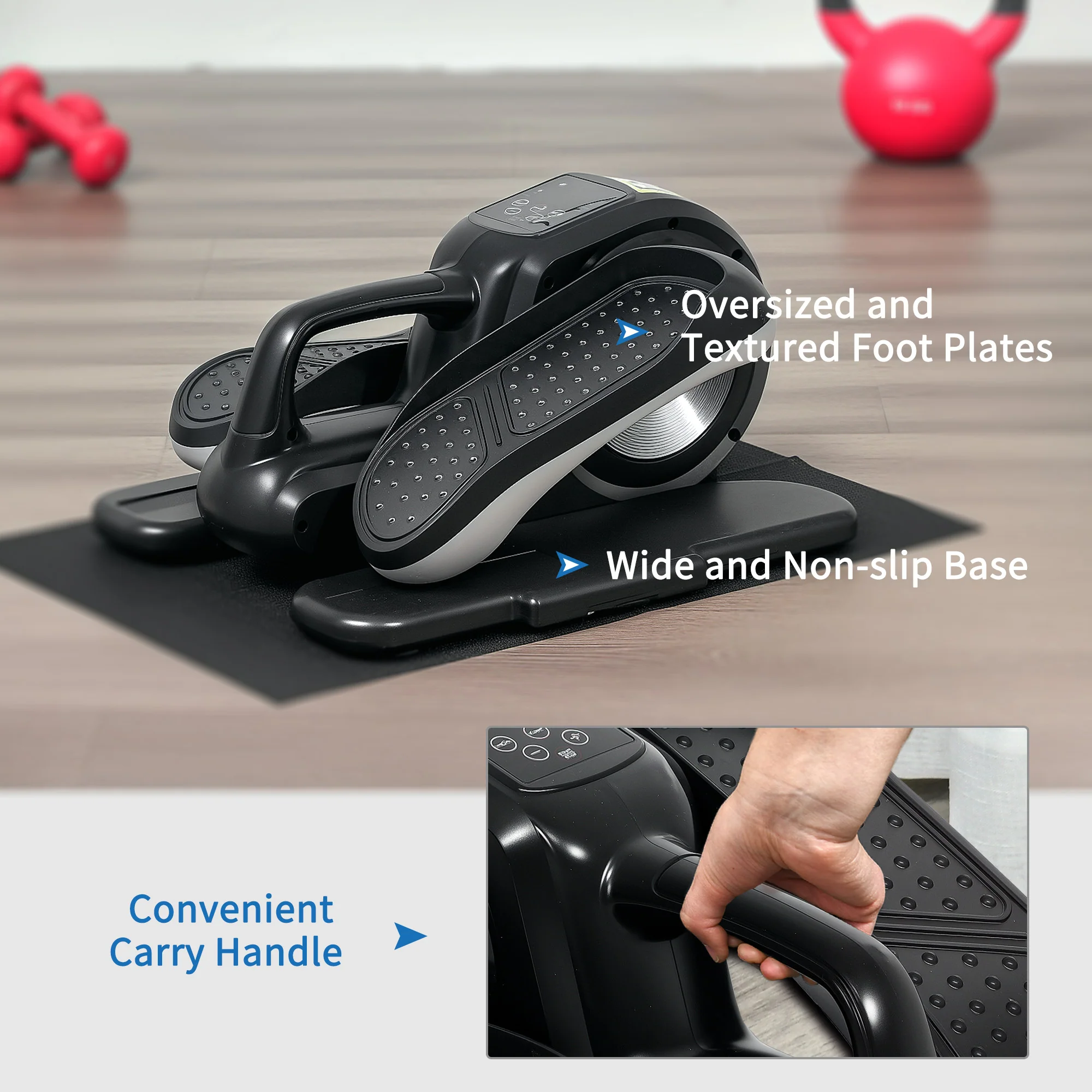 SPORTNOW Mini Elliptical Machine, Seated Pedal Exerciser w/ Remote Control - Image 7